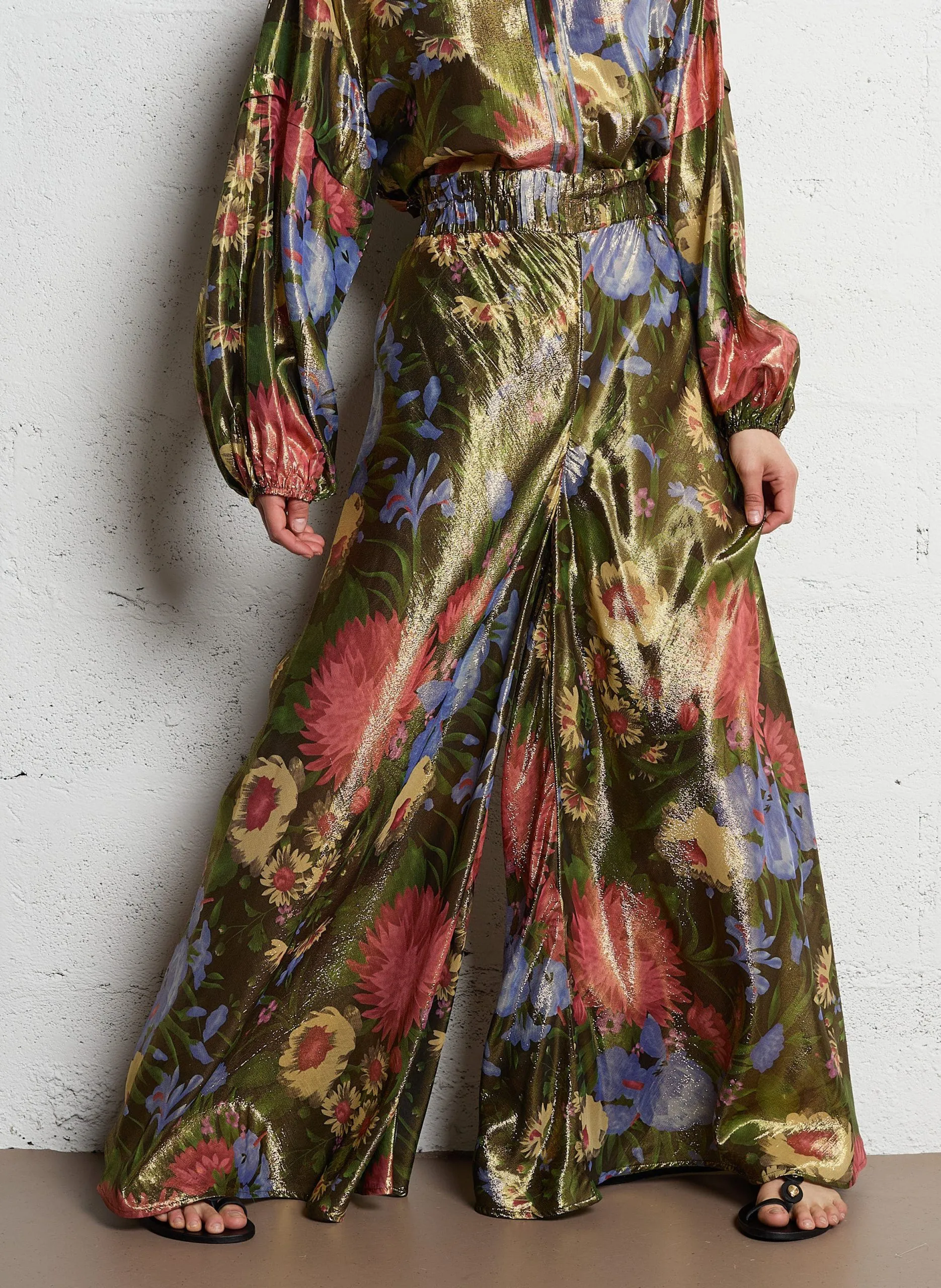 Pantalon large à imprimé floral Multicolore BETTY