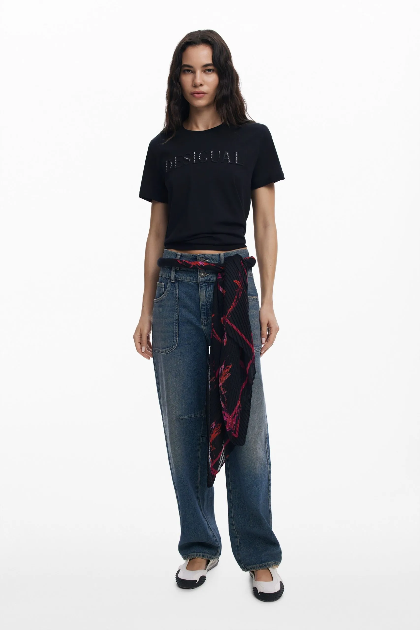 Foulard imprimé floral Noir