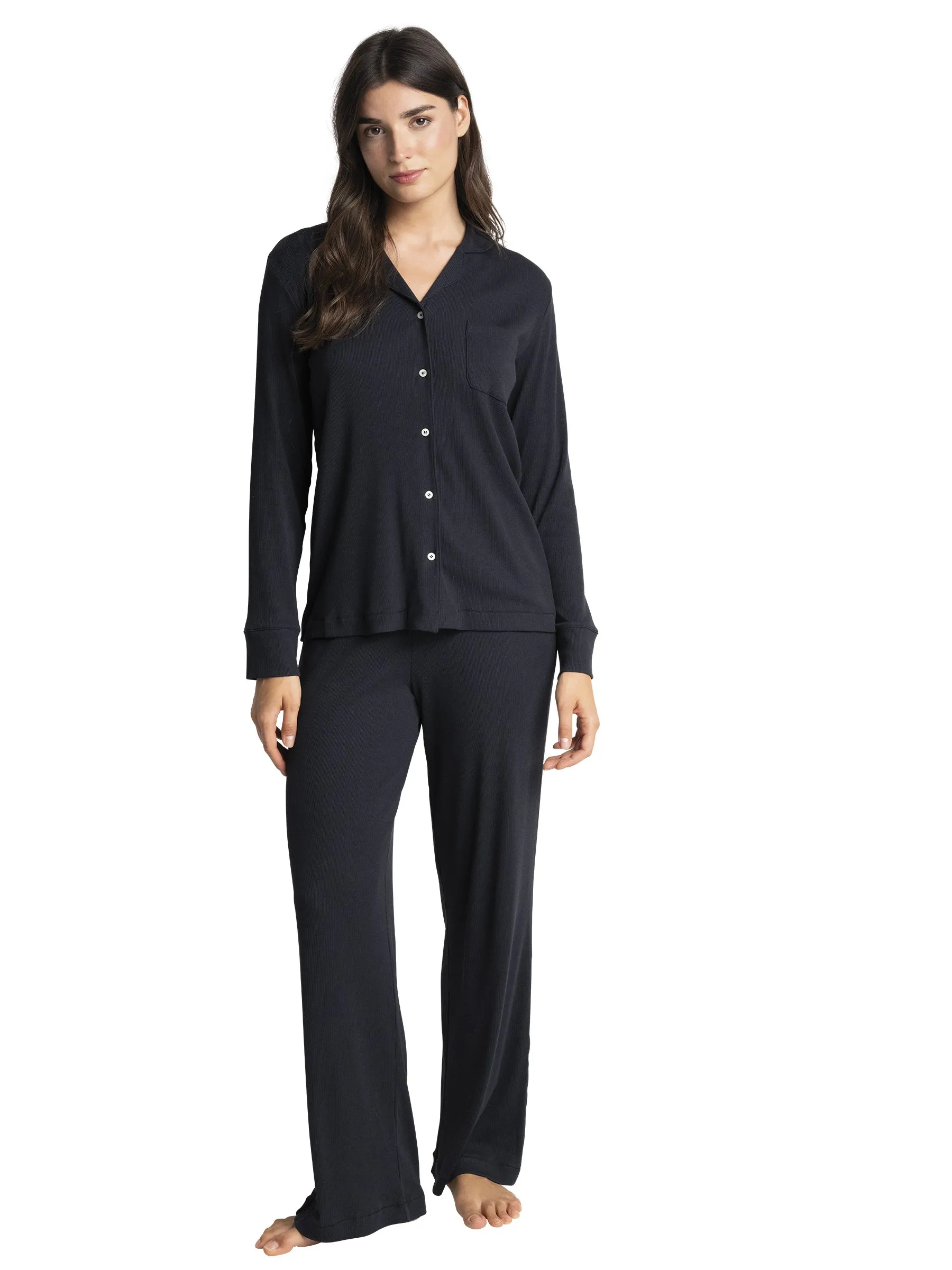 Haut de pyjama manches longues Noir KATE