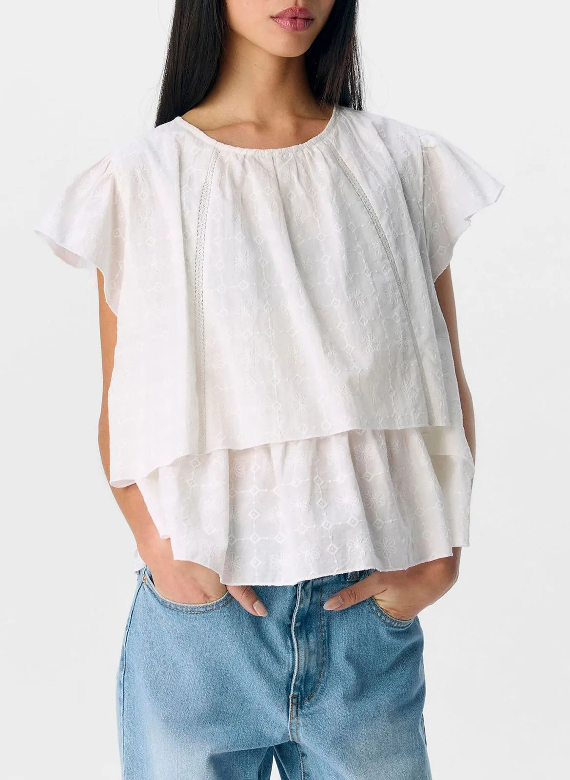 Top oversize en coton Blanc
