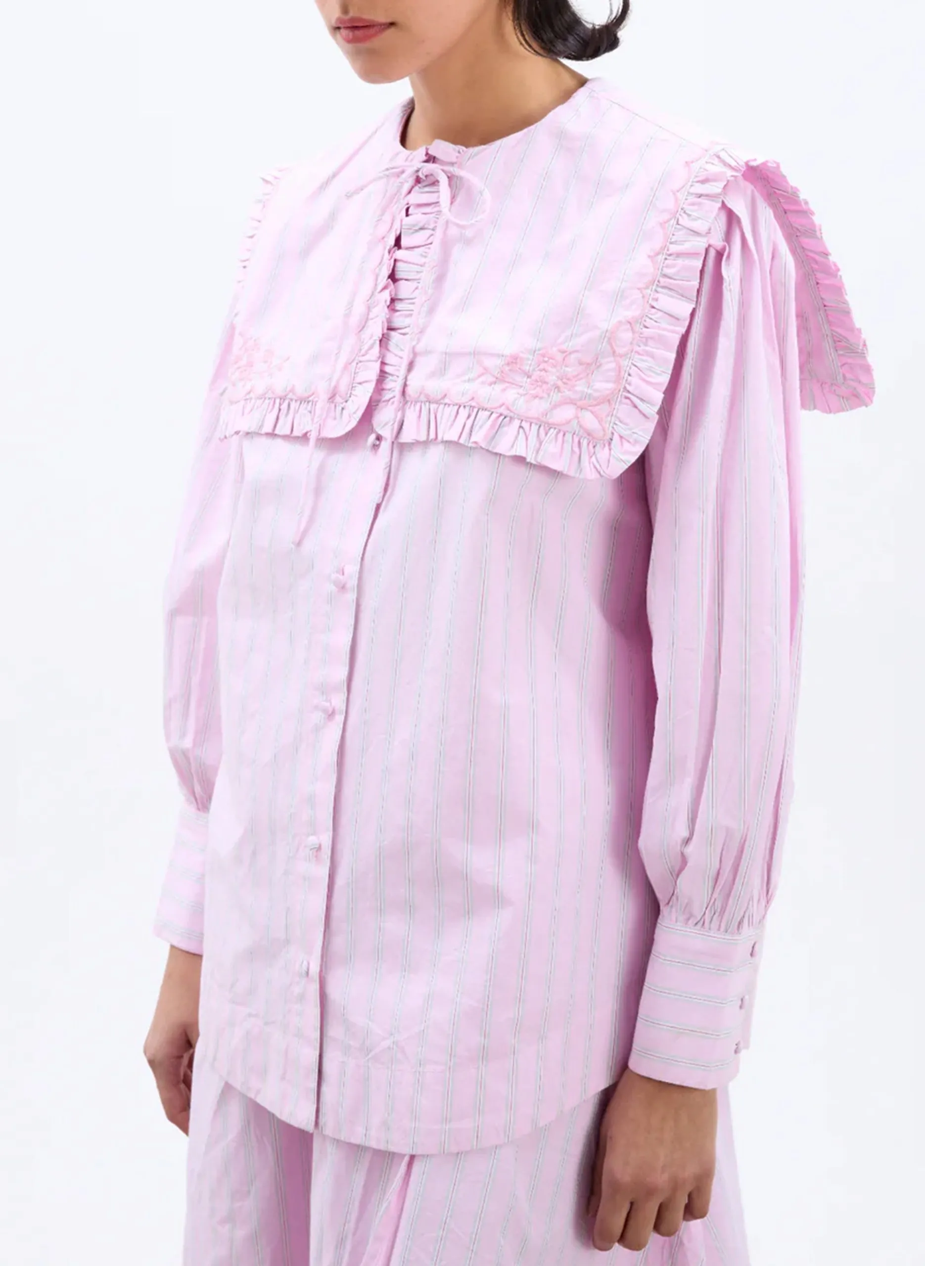 Chemise droite en coton bio rayé Rose NORDINE
