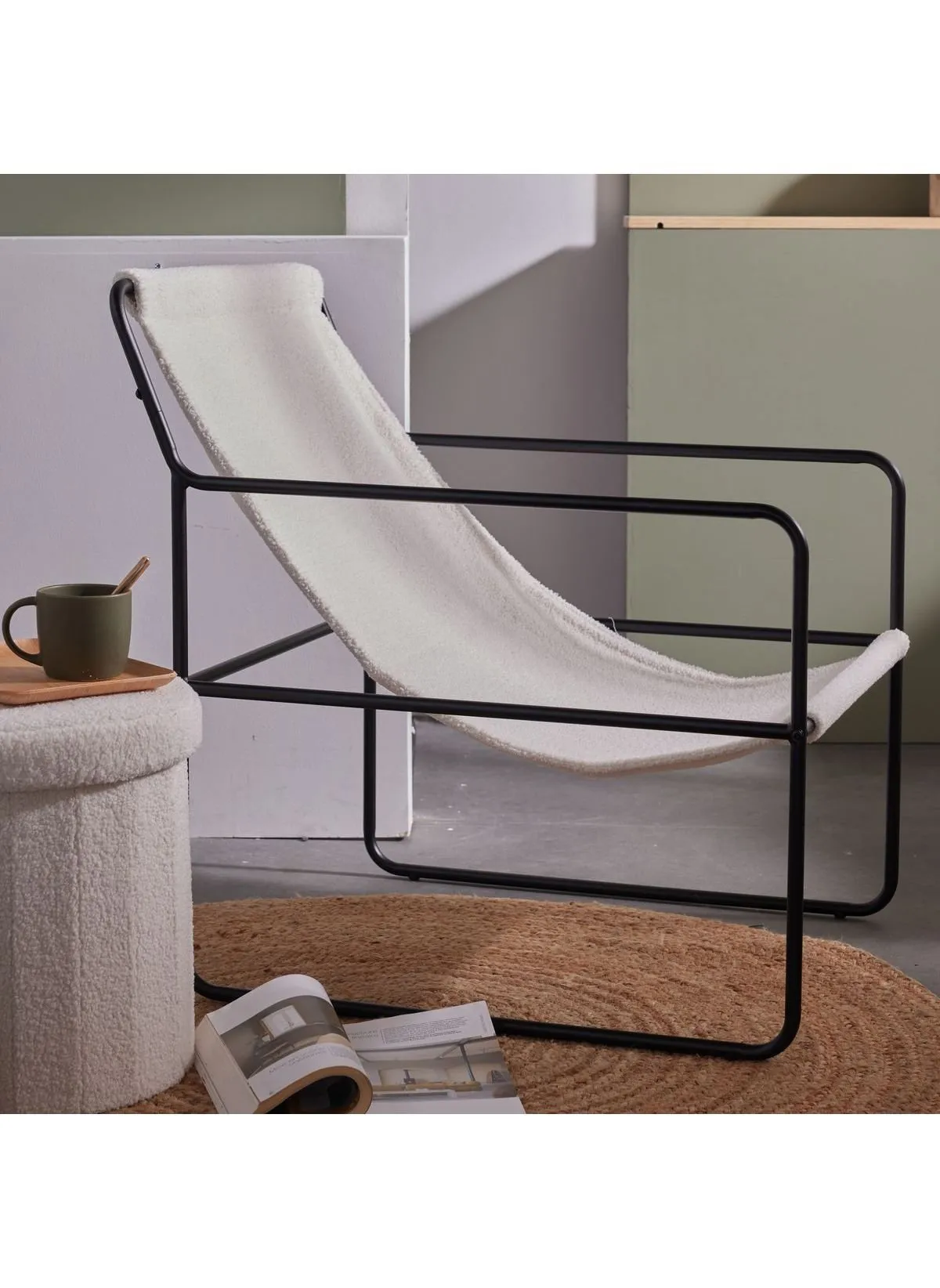 Fauteuil chilienne Beige RETRO MOOD