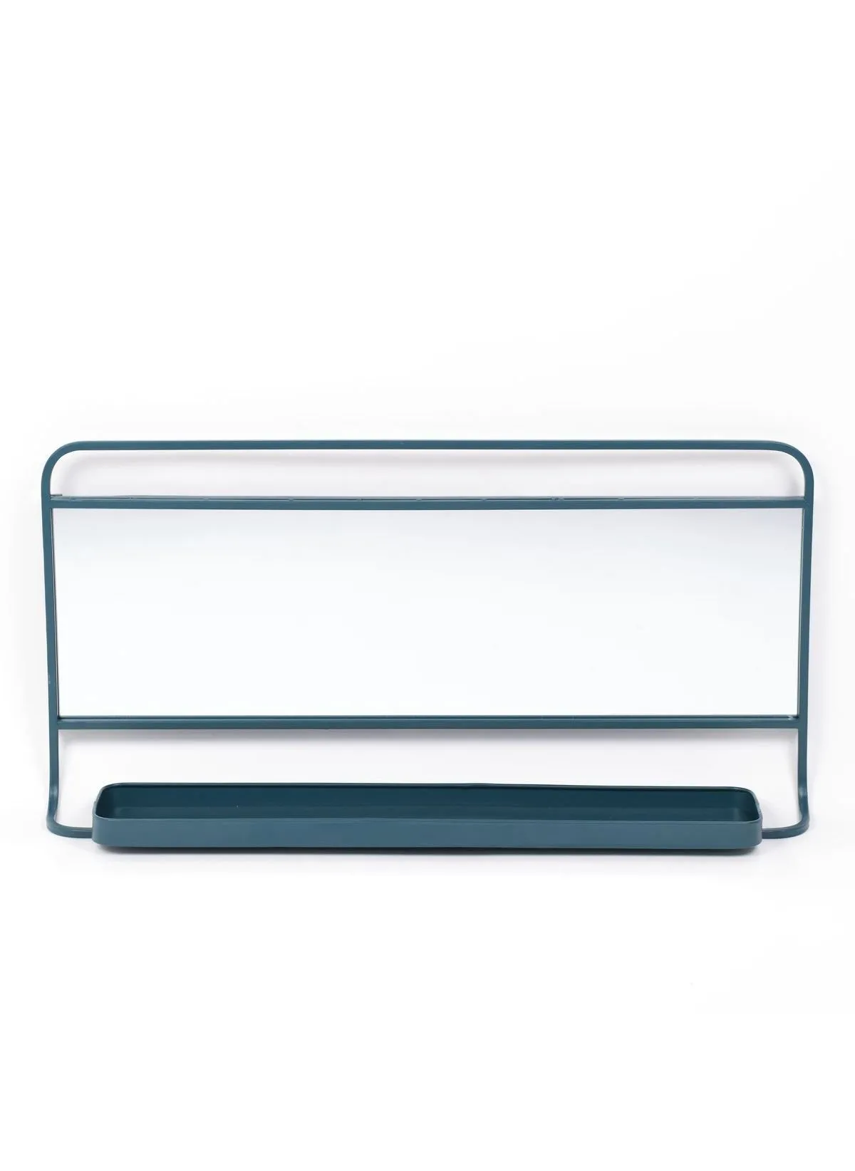 Grand miroir mural avec étagère en métal Bleu COZY