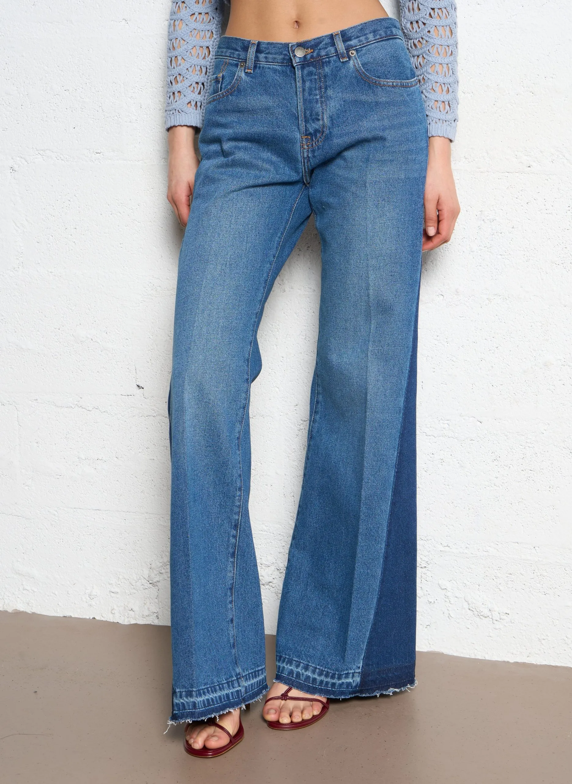 Jean flare à détails sur les côtés Bleu VADOU