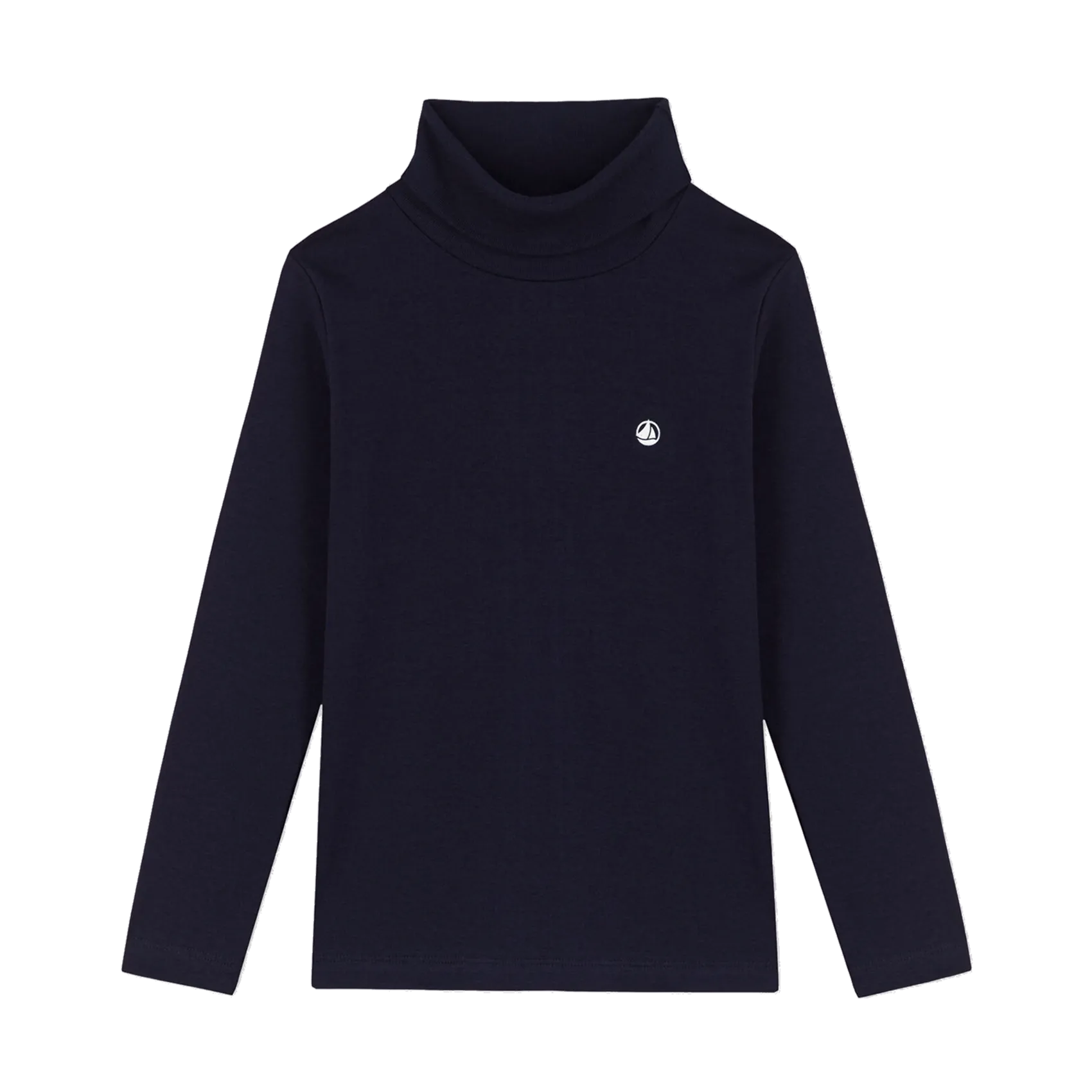 Sous-pull col roulé en coton bio Bleu