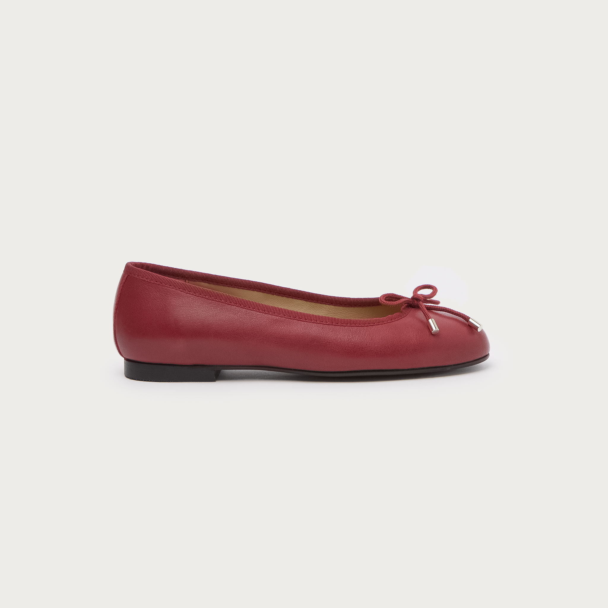 Ballerines en cuir Rouge EMILIE CERISE