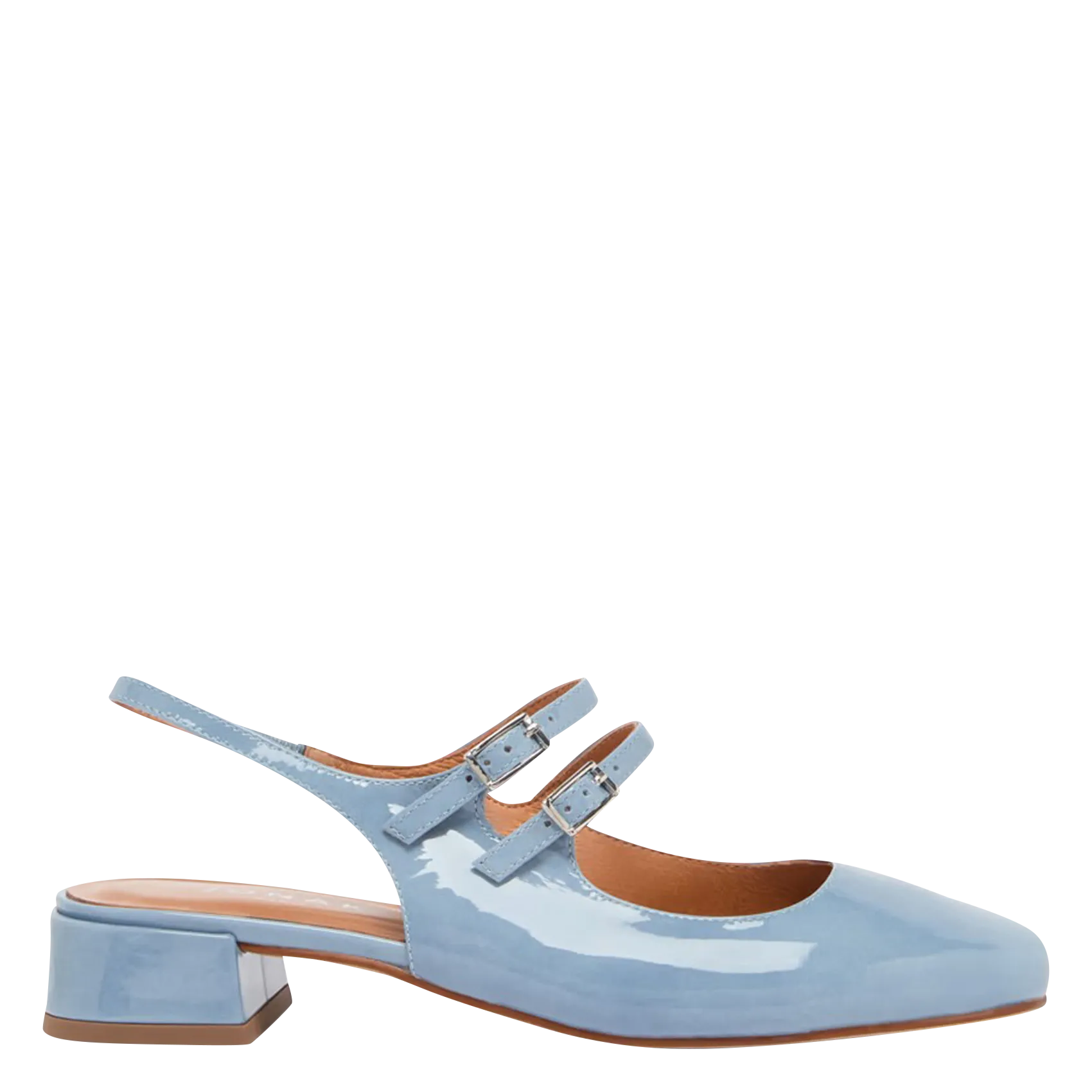 Babies en cuir vernis Bleu DOBLE