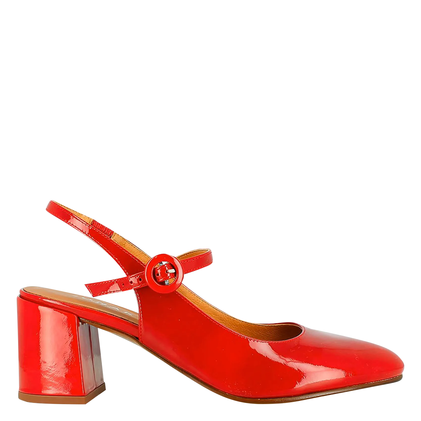 Escarpins slingback en cuir vernis Rouge DOLLAR