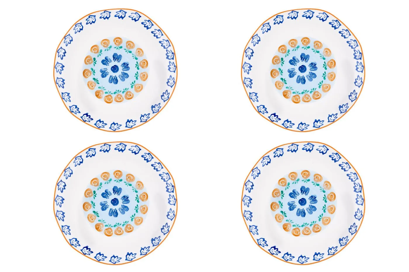 Assiette napoli ø27cm - 4 pièces - agrume Blanc