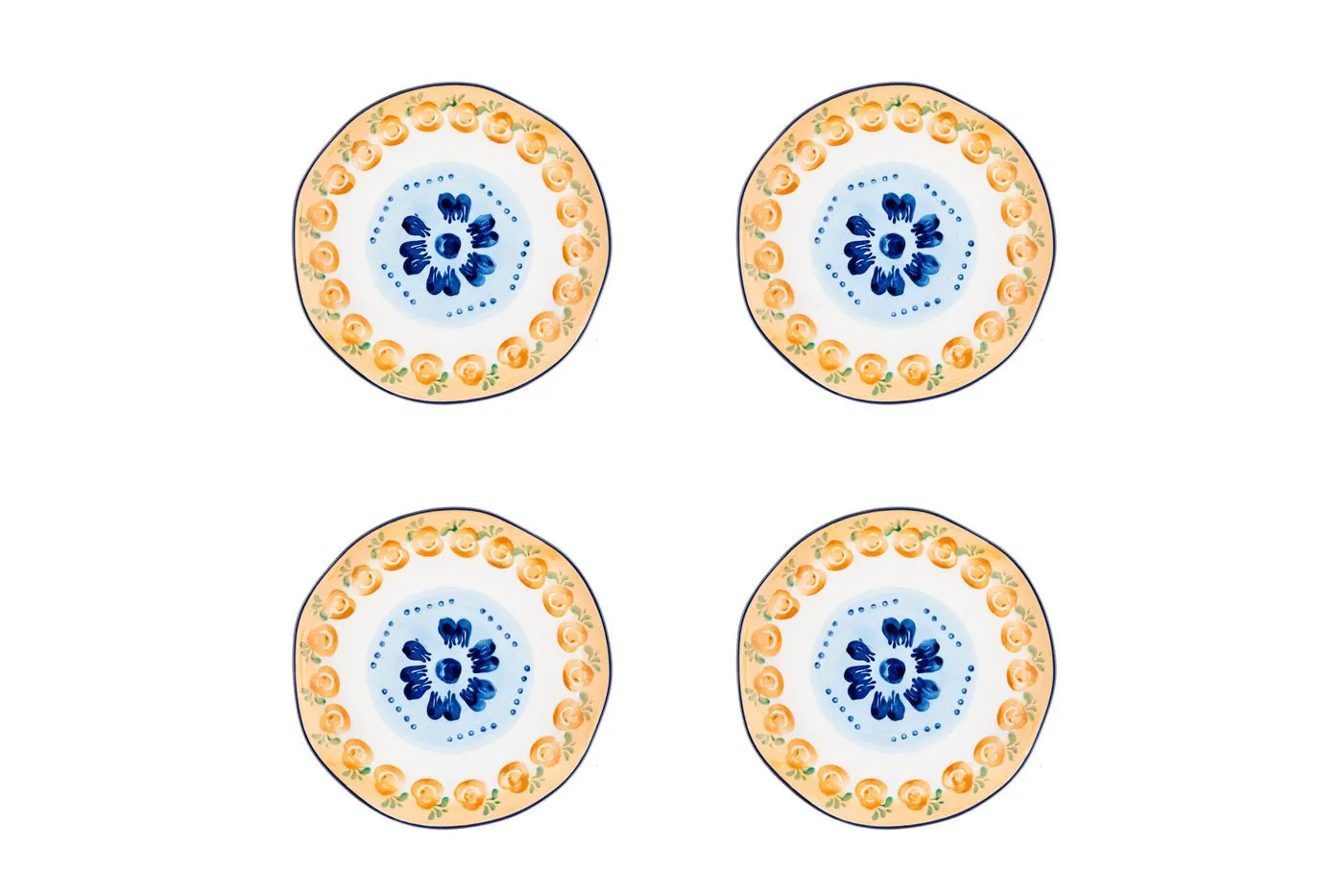 Assiette napoli ø20cm - 4 pièces - agrume Blanc