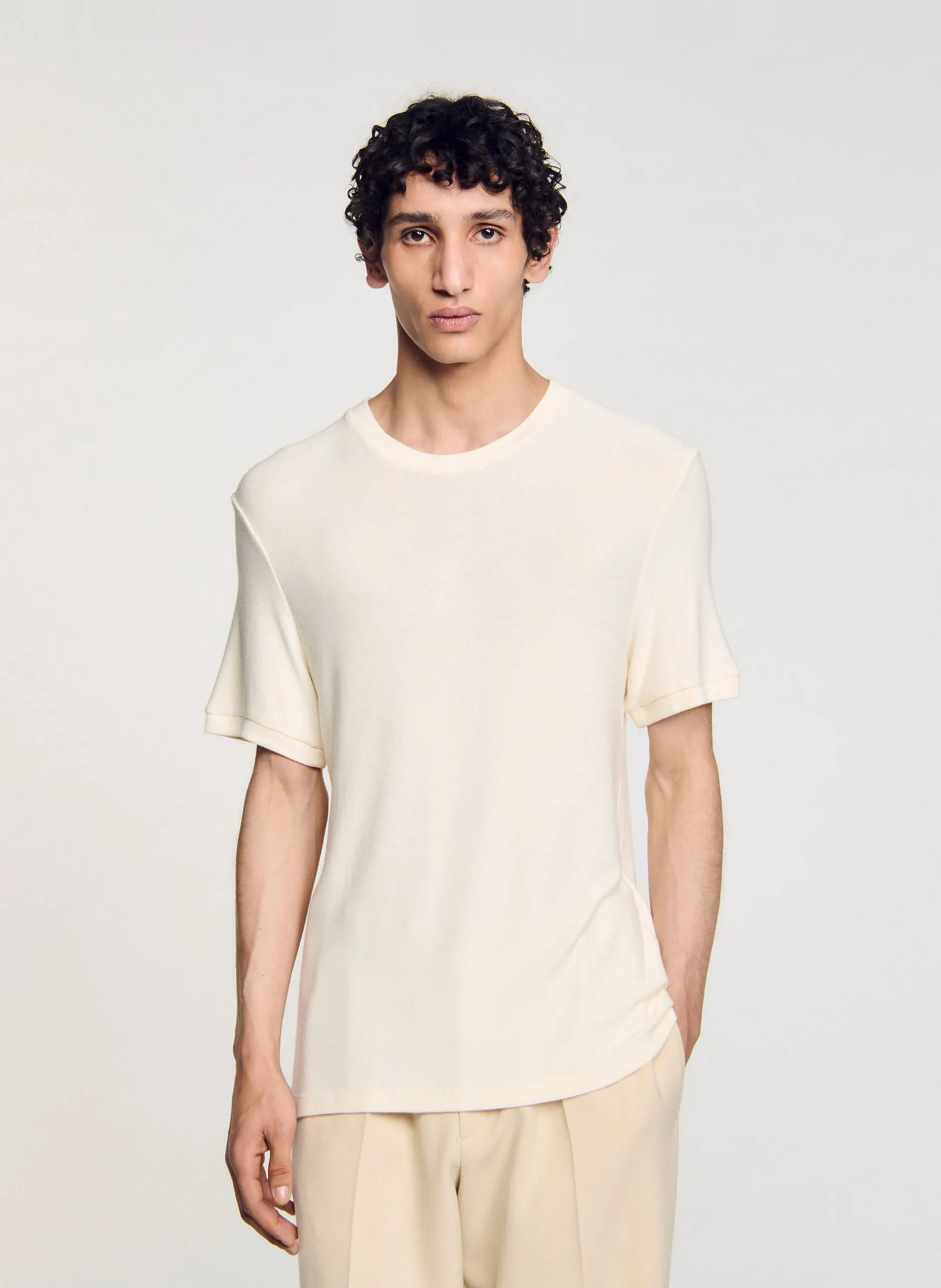 Tee-shirt col rond Beige