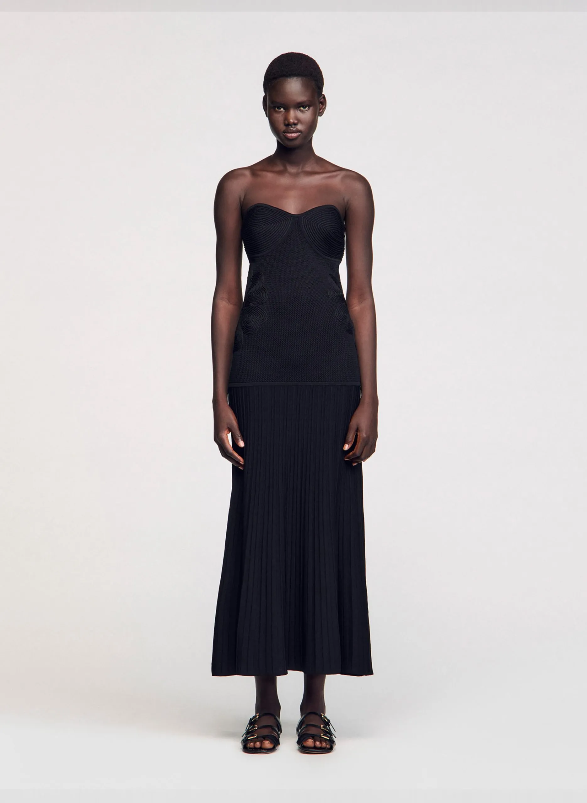 Robe bustier midi Noir