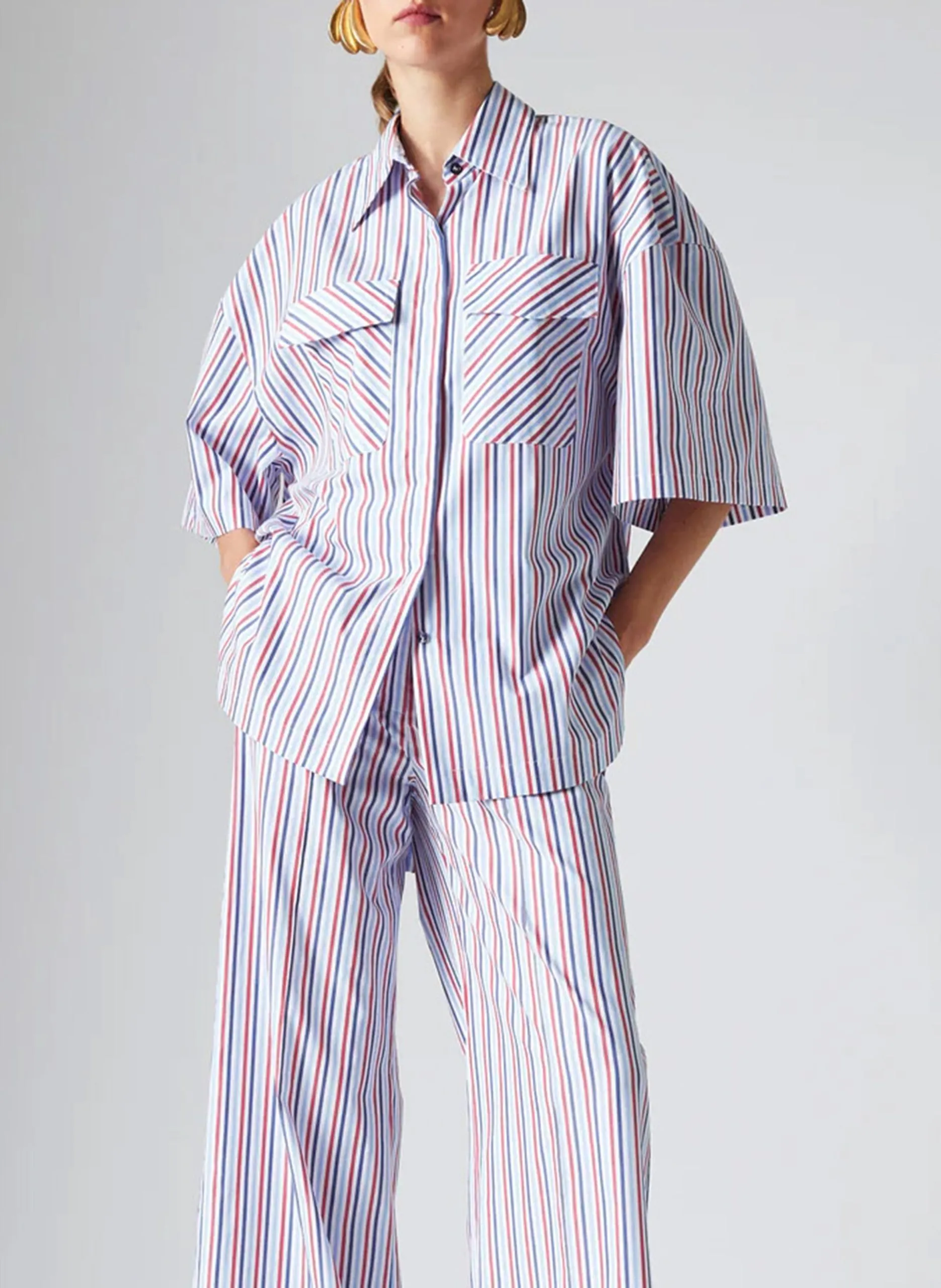 Chemise col classique en coton Multicolore BILL