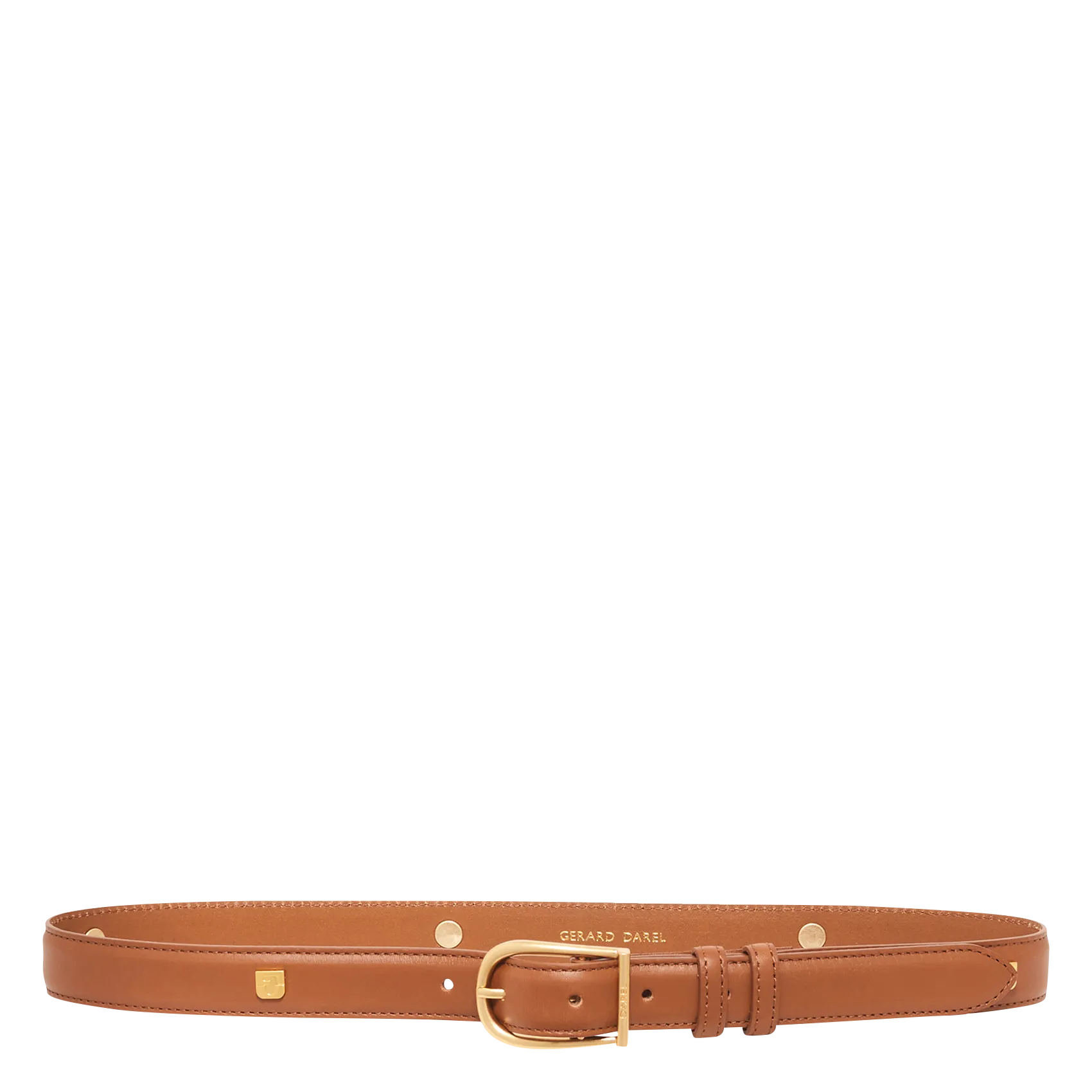 Ceinture fine à boucle en cuir Marron LE DIANE