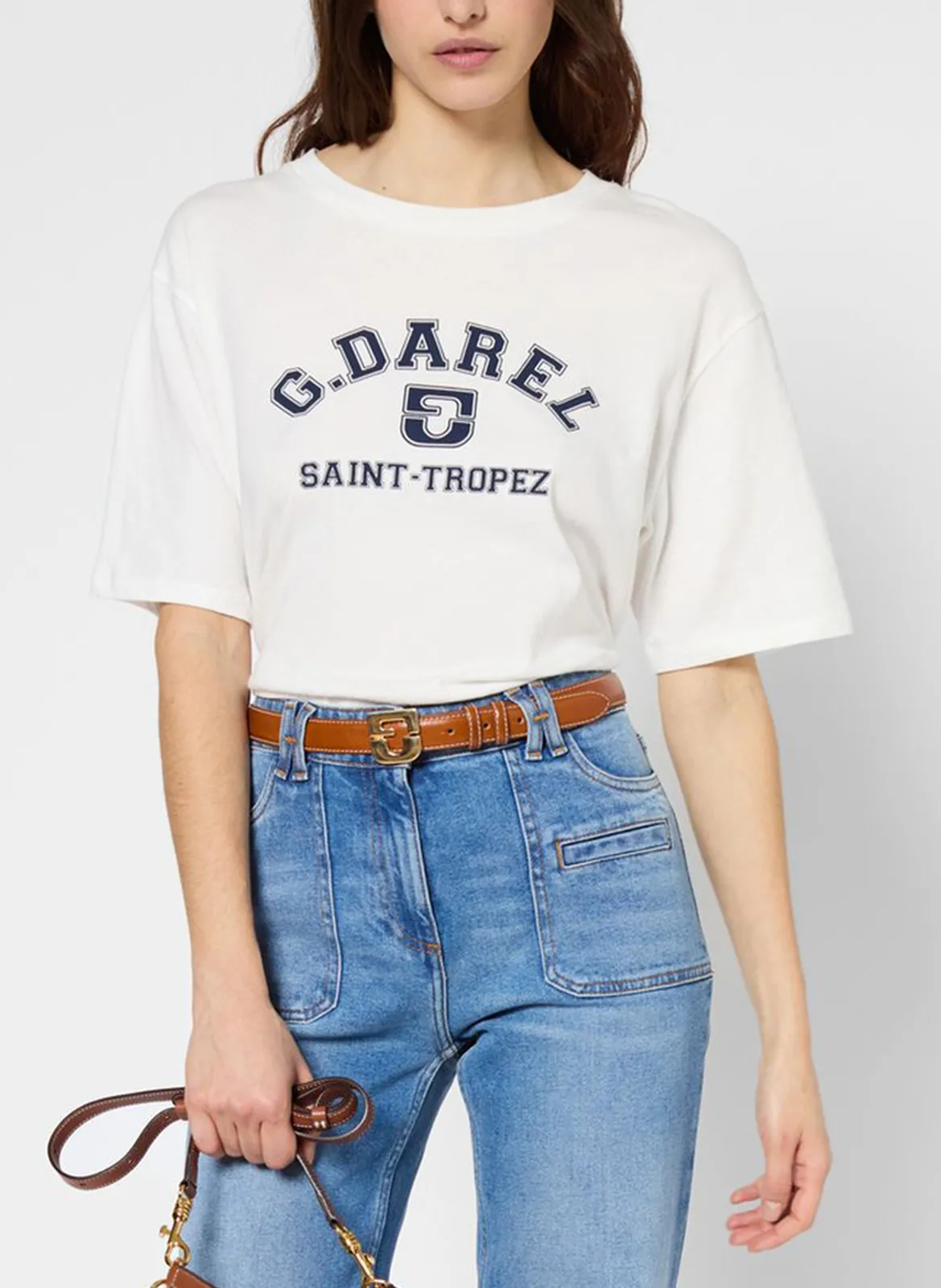 Tee-shirt droit sérigraphié Beige GALA