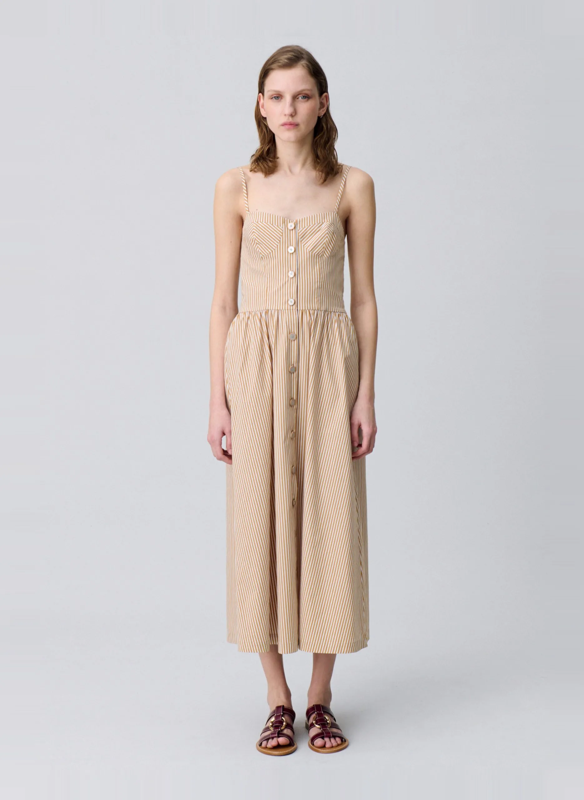 Robe cintrée en coton mélangé Multicolore