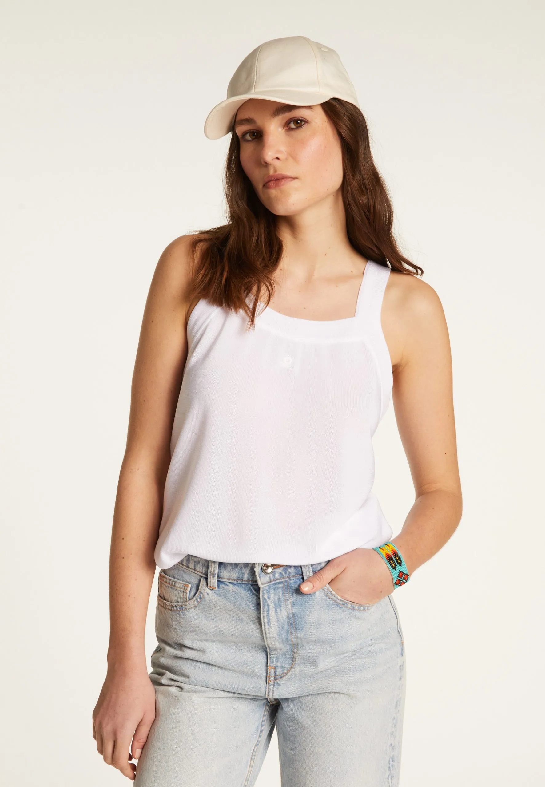 Débardeur en fil lumière Blanc DORIS