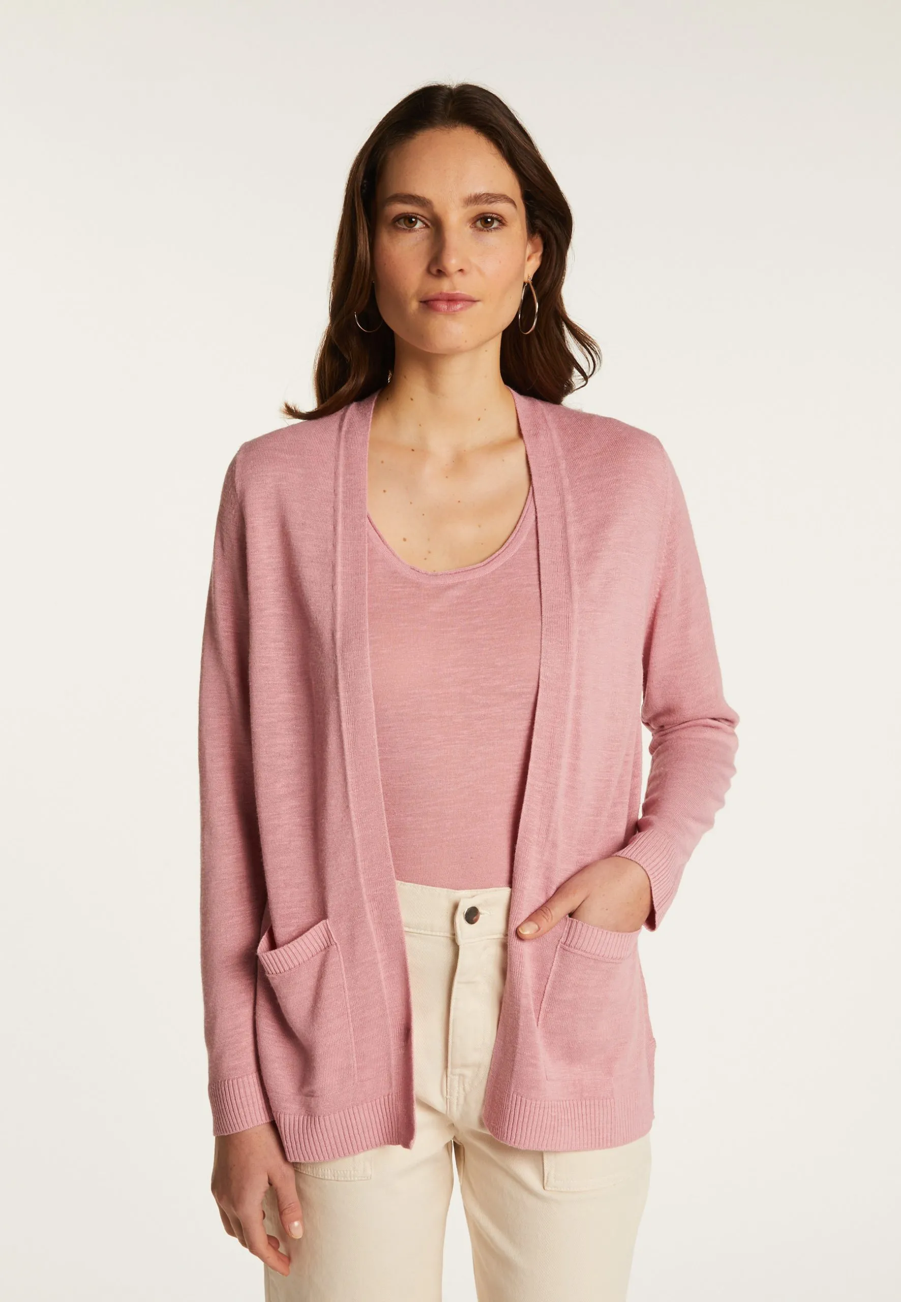 Gilet en lin flammé Rose NAELLE