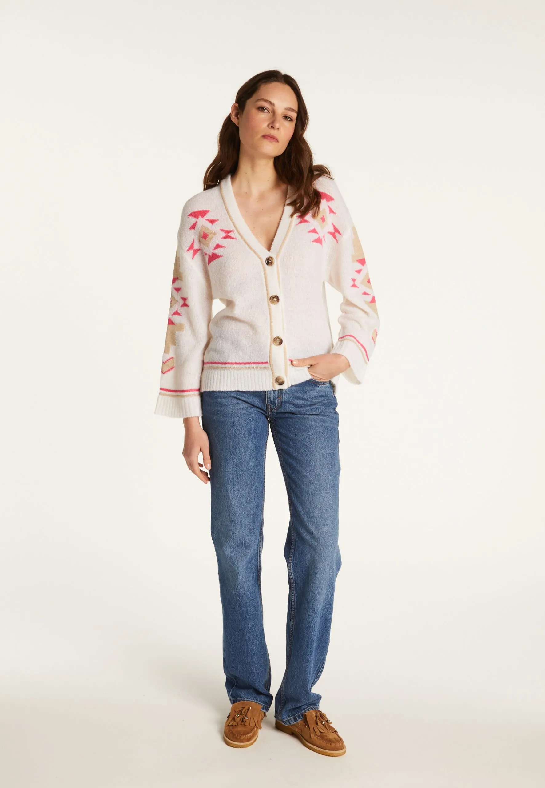 Cardigan en laine mélangée Rose FRANCKIE