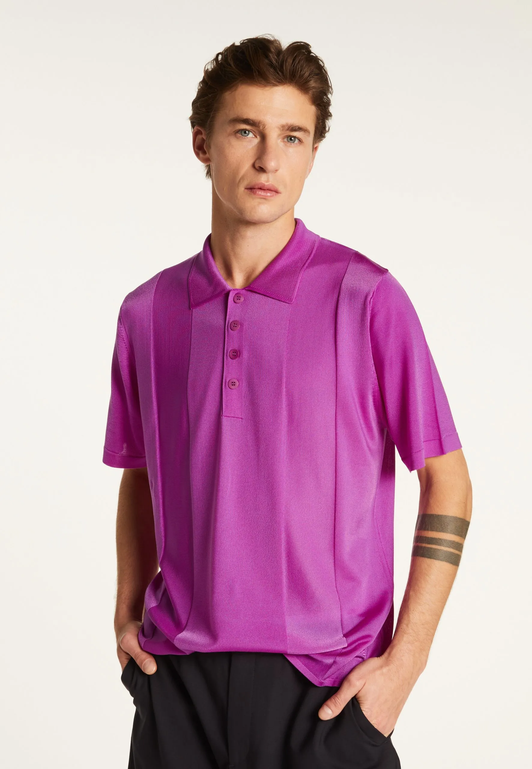 Polo en fil lumière Violet MILAN