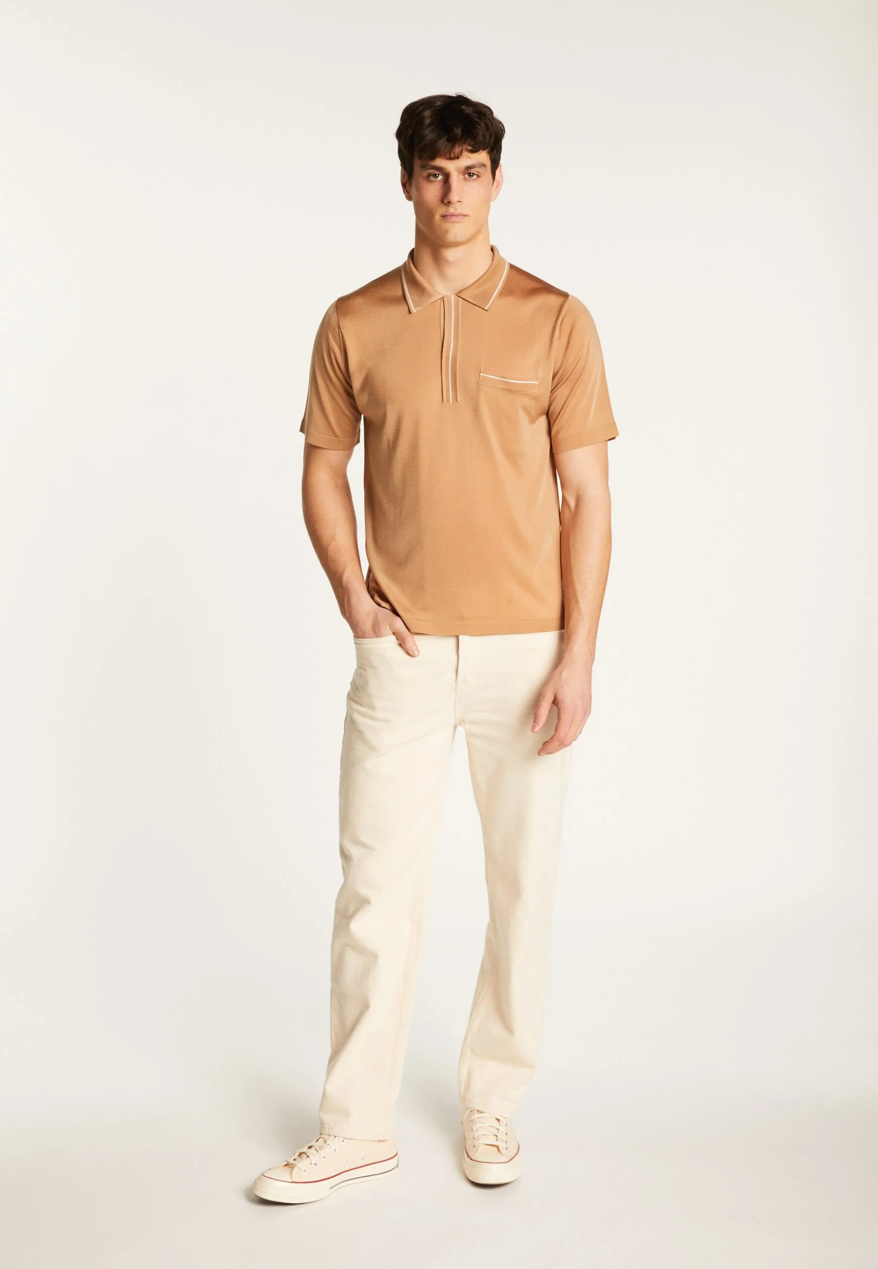 Polo en fil lumière Marron MONTAYANG