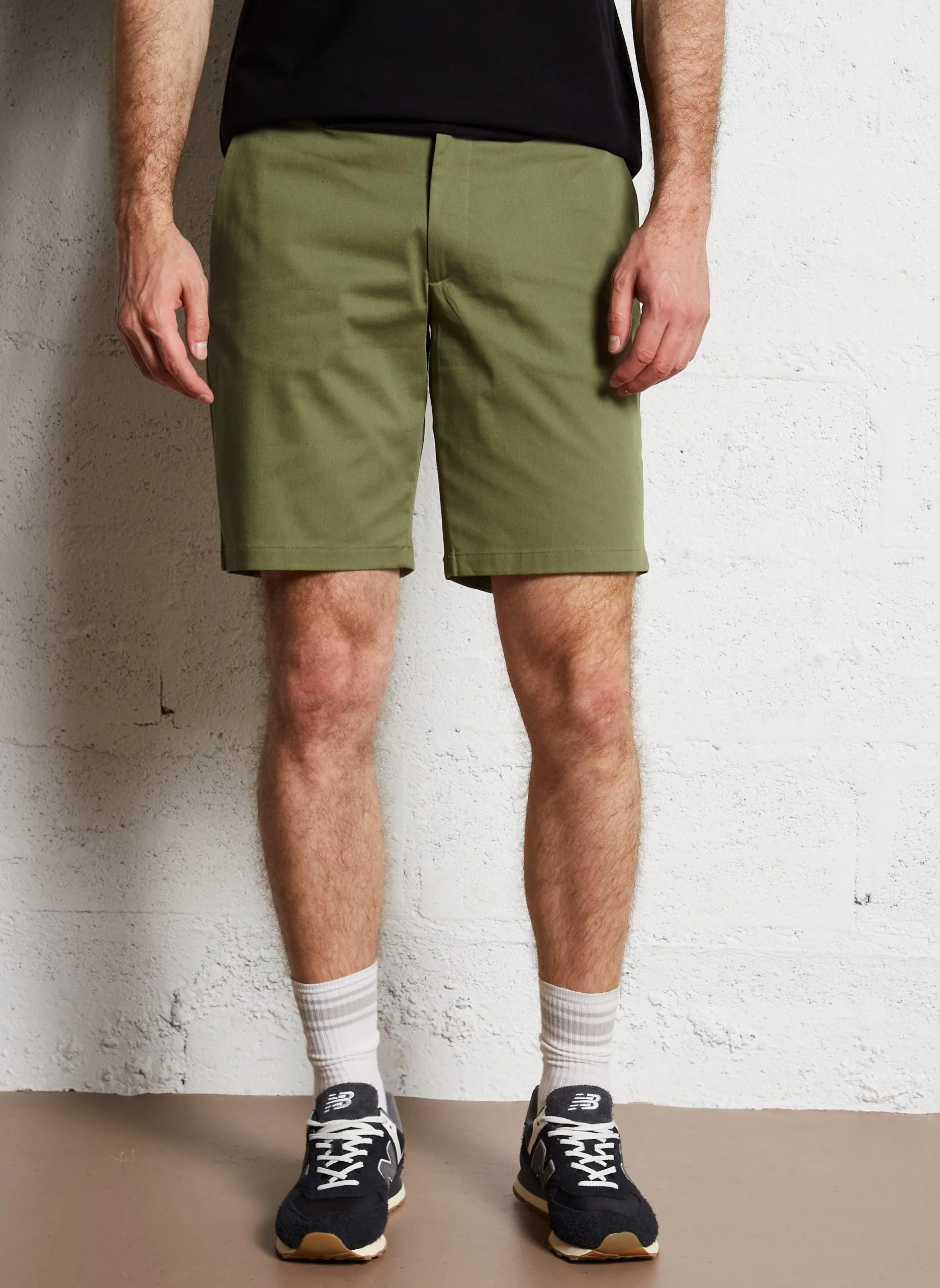 Bermuda large en coton bio mélangé Vert