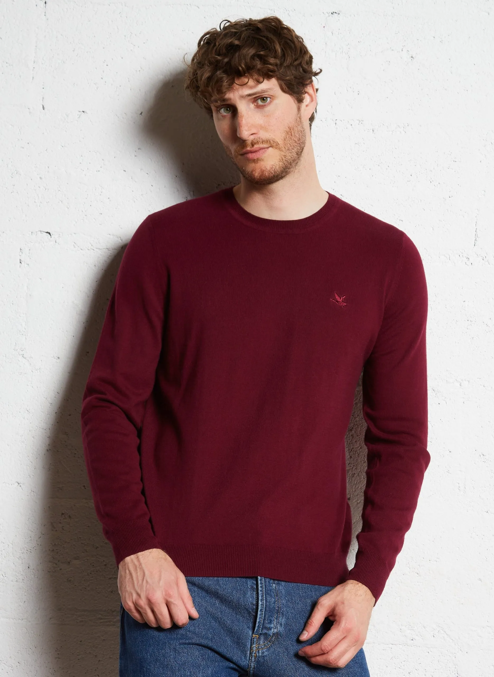 Pull col rond en coton Rouge TOG S