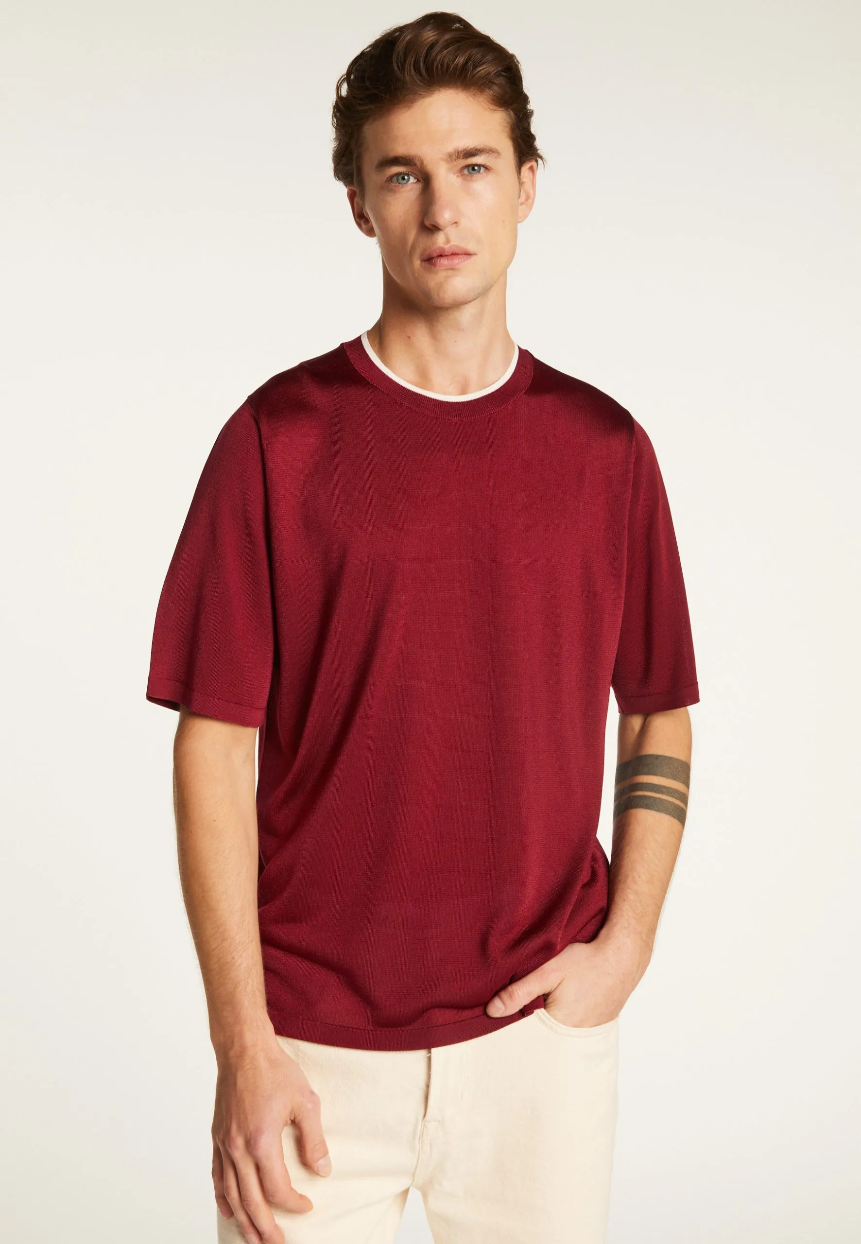 T-shirt en fil lumière Rouge MAEL