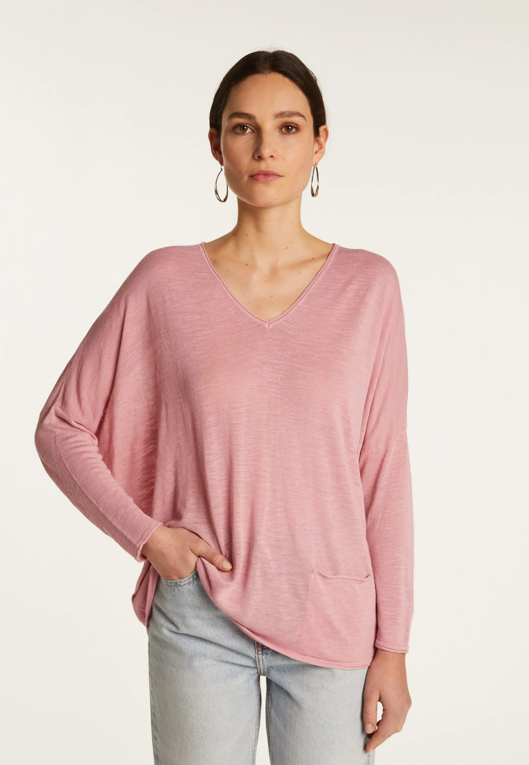 T-shirt ample en lin flammé Rose BALOU