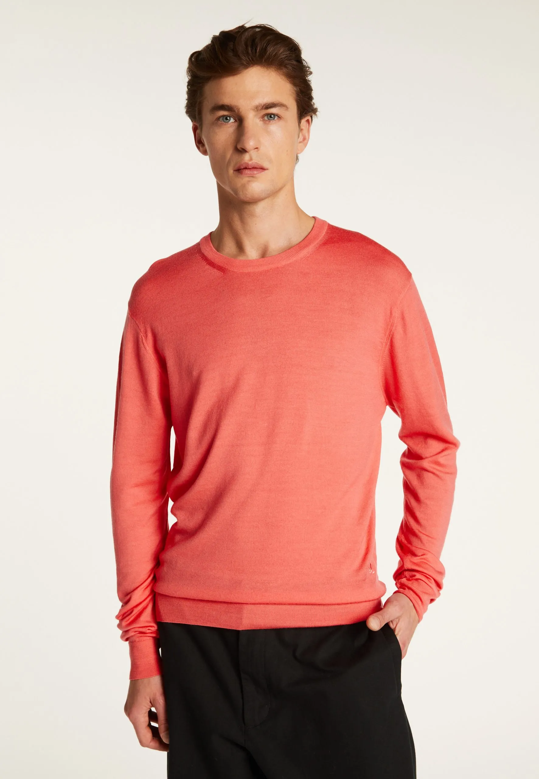 Pull col rond en laine mérinos Rose EDDIE