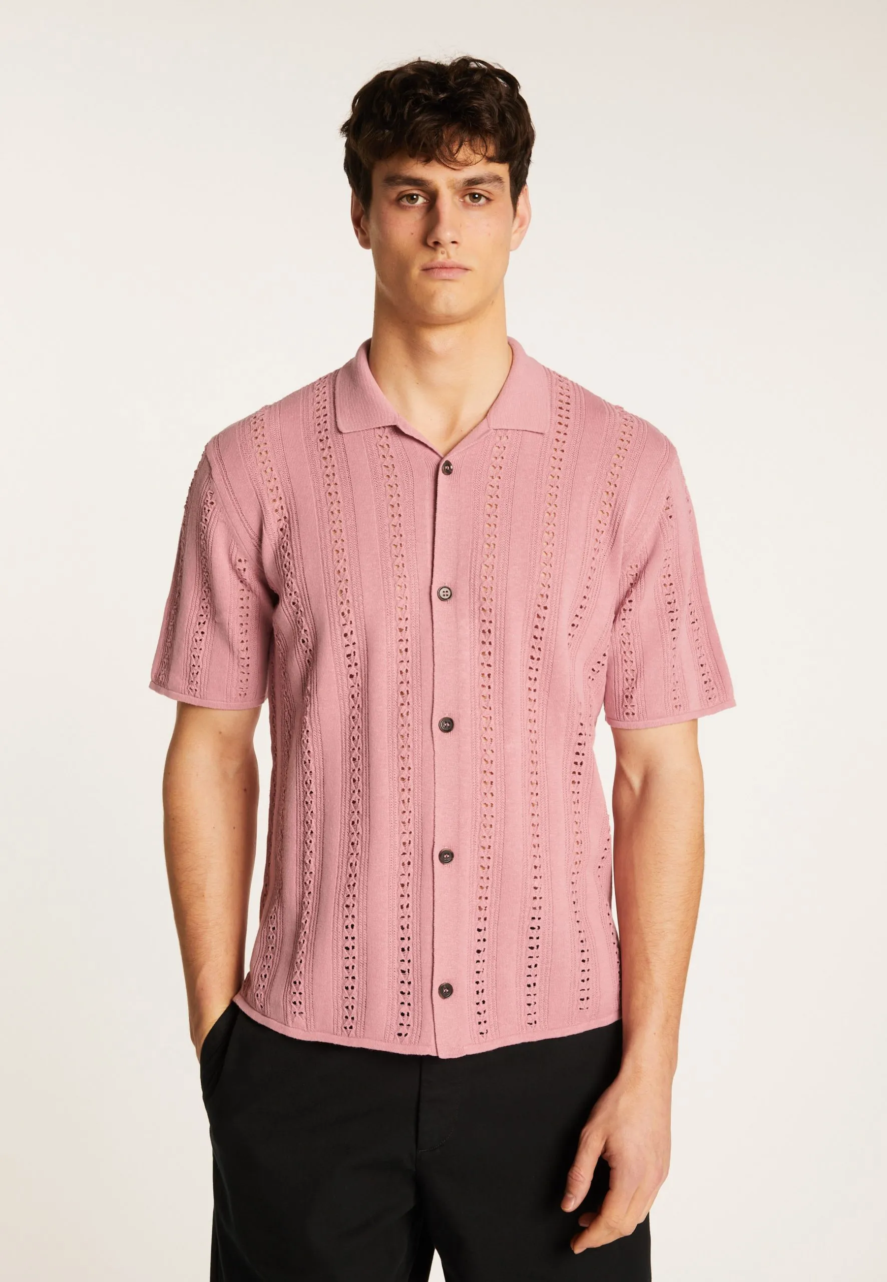 Chemise en coton ajourée Rose MIGUEL