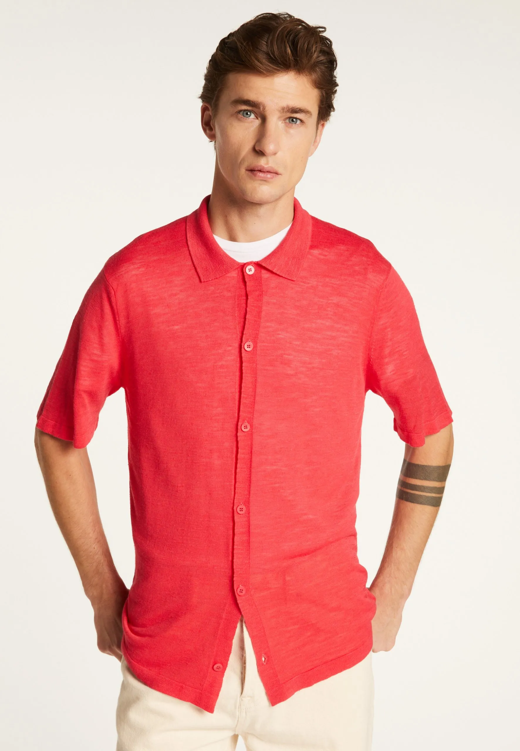 Chemise en laine mélangée Rouge MIRKO