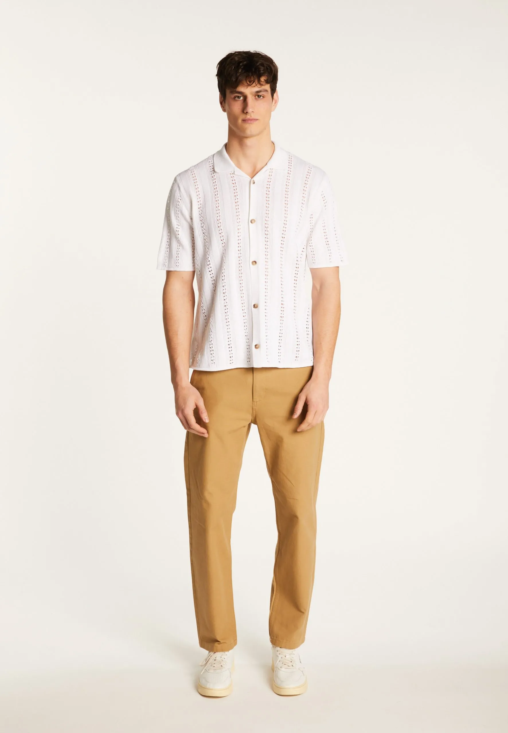 Chemise en coton ajourée Blanc MIGUEL