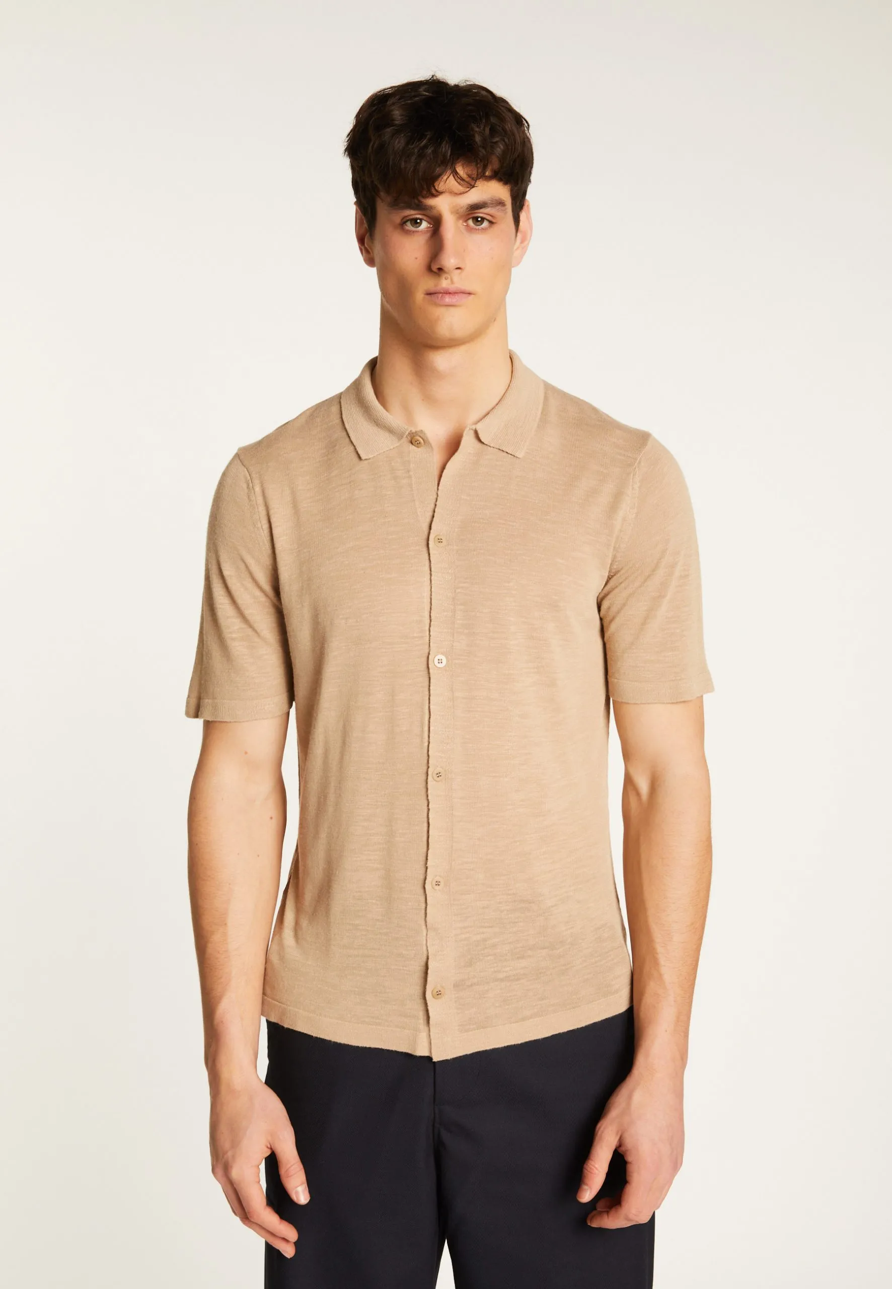 Chemise en laine mélangée Beige MIRKO
