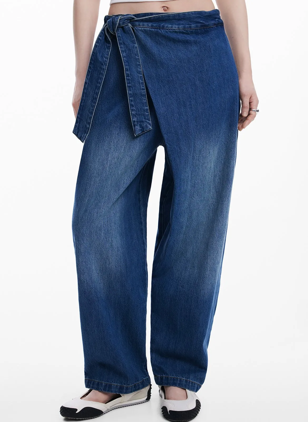 Jean baggy style paréo délavé Bleu