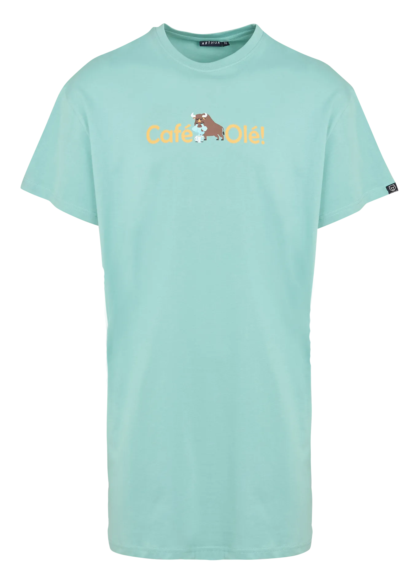 Chemisier col rond en coton Bleu