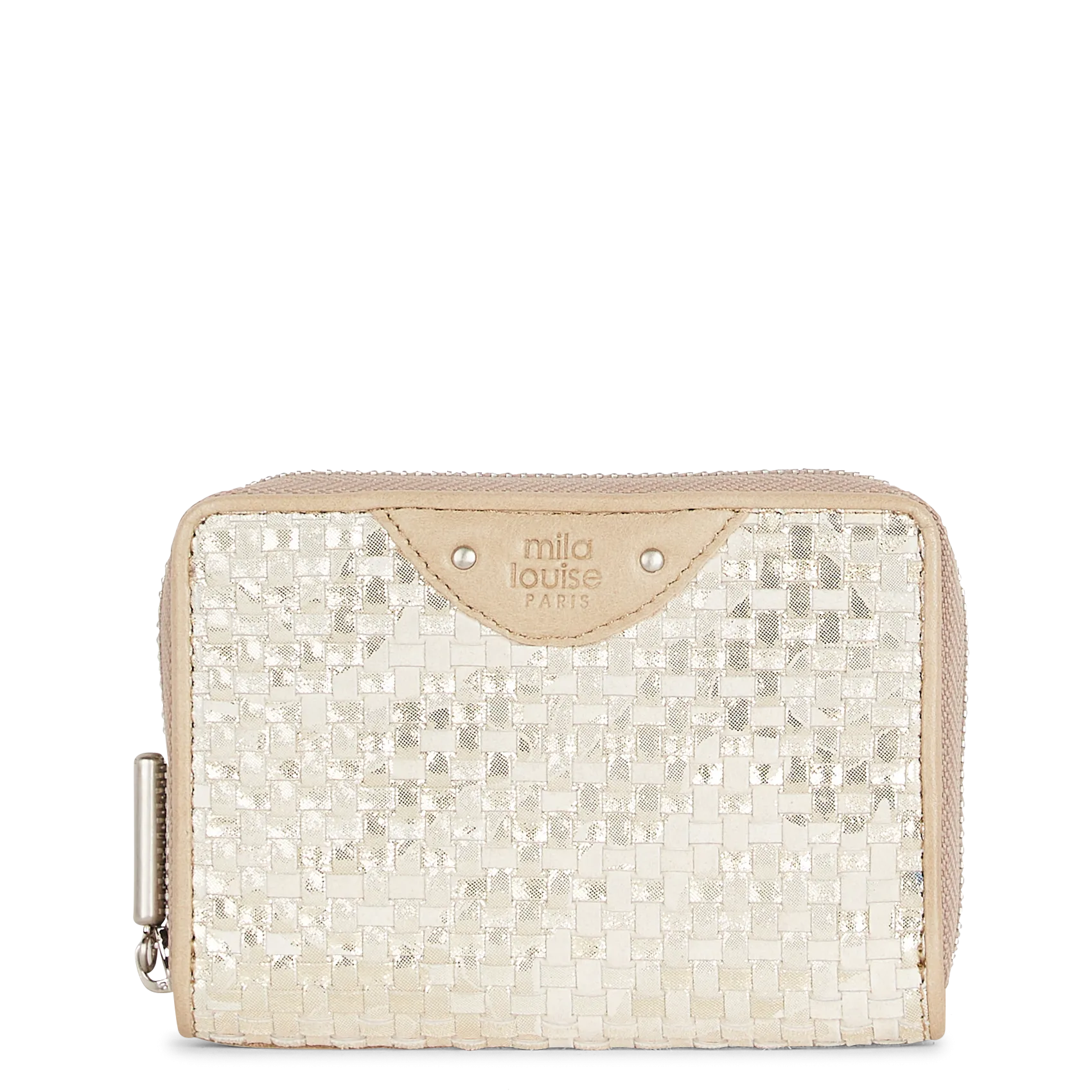 Portefeuille en cuir Beige PAT