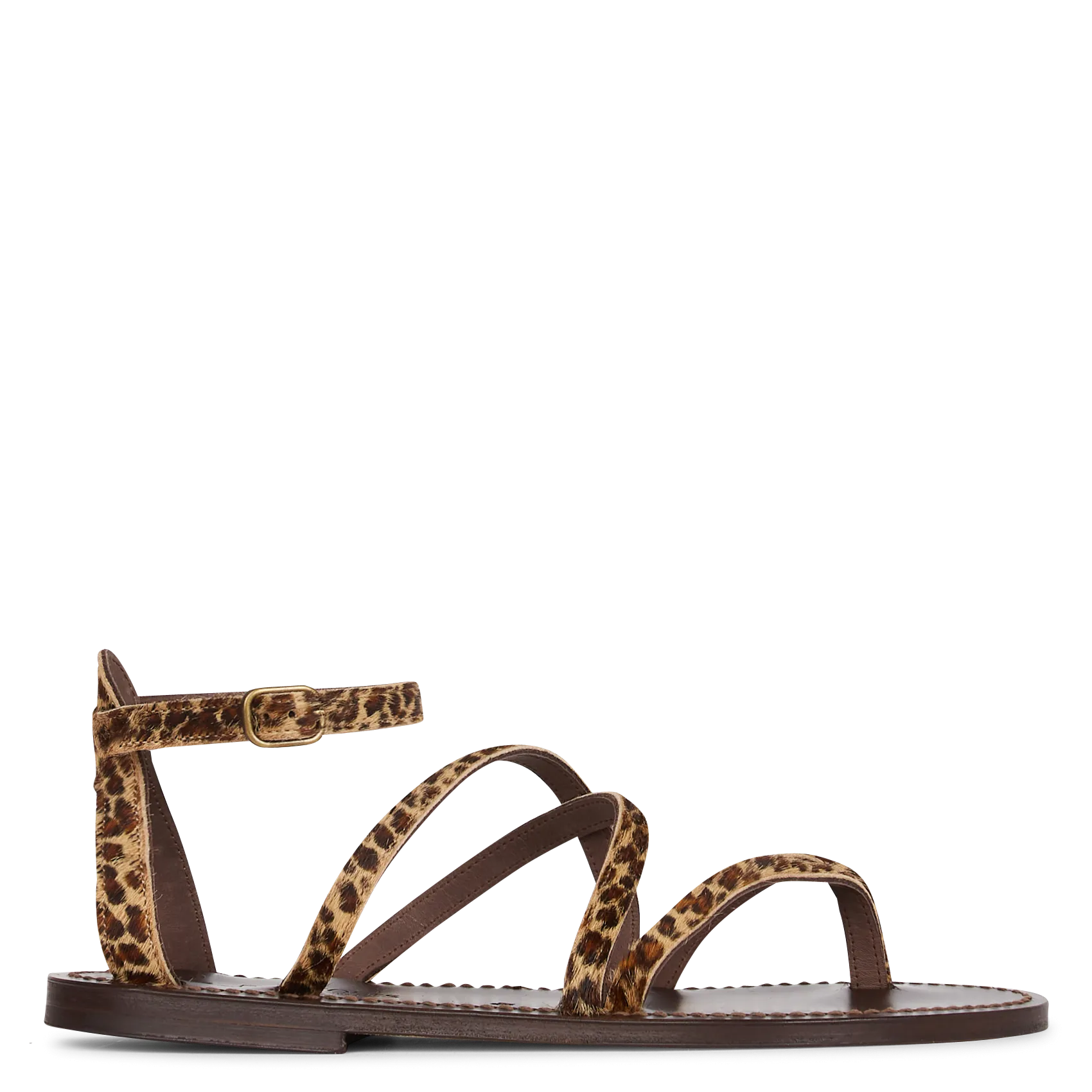 Sandales plates en cuir Marron EPICURE