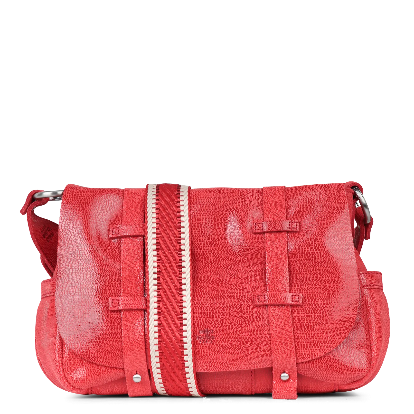 Sac besace en cuir Rouge BESSY