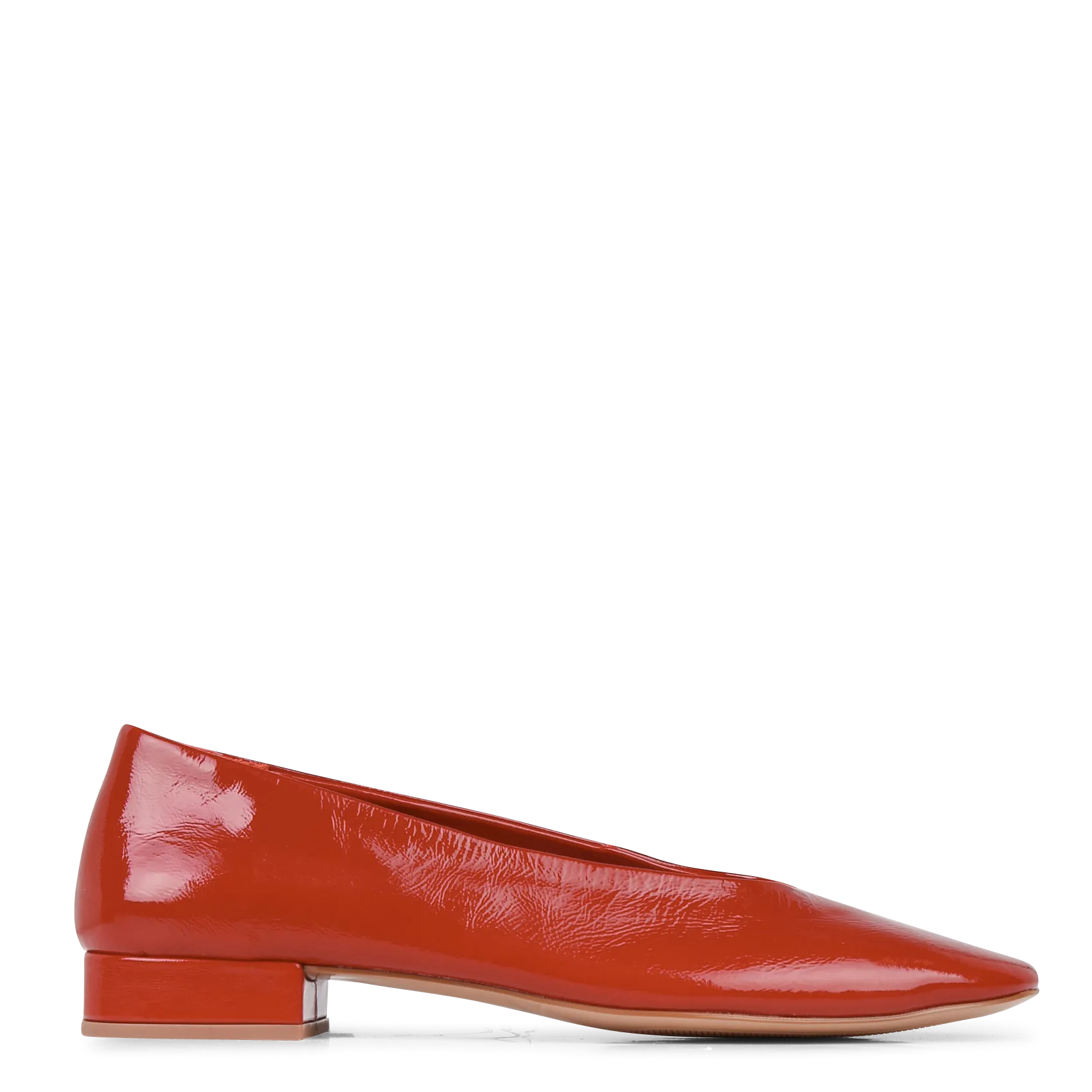 Ballerines en cuir vernis Rouge LEA