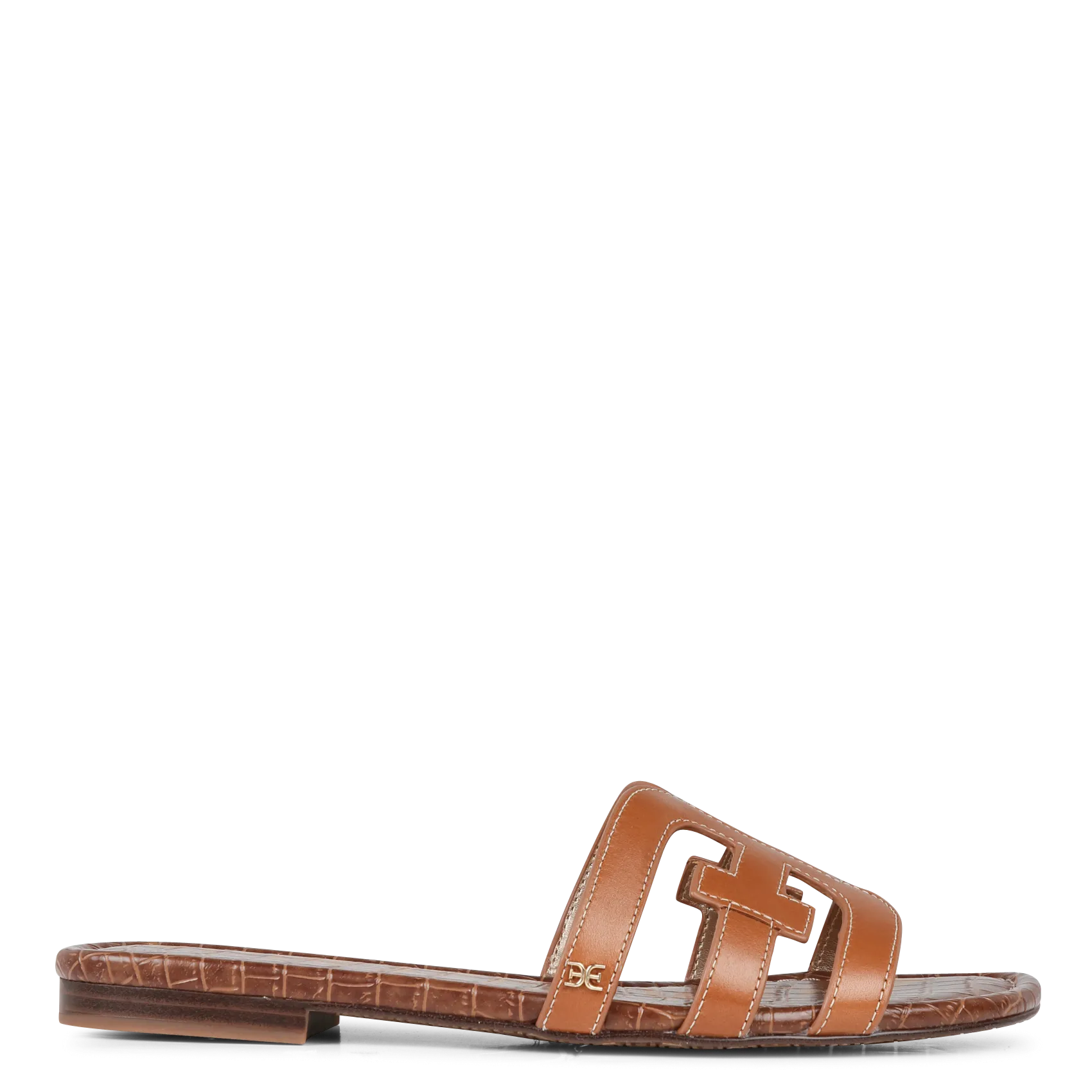 Sandales plates en cuir Marron BAY