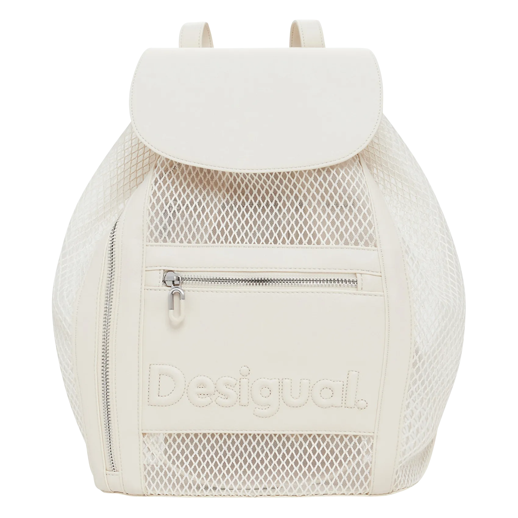 Sac à dos en tissu maillé Blanc