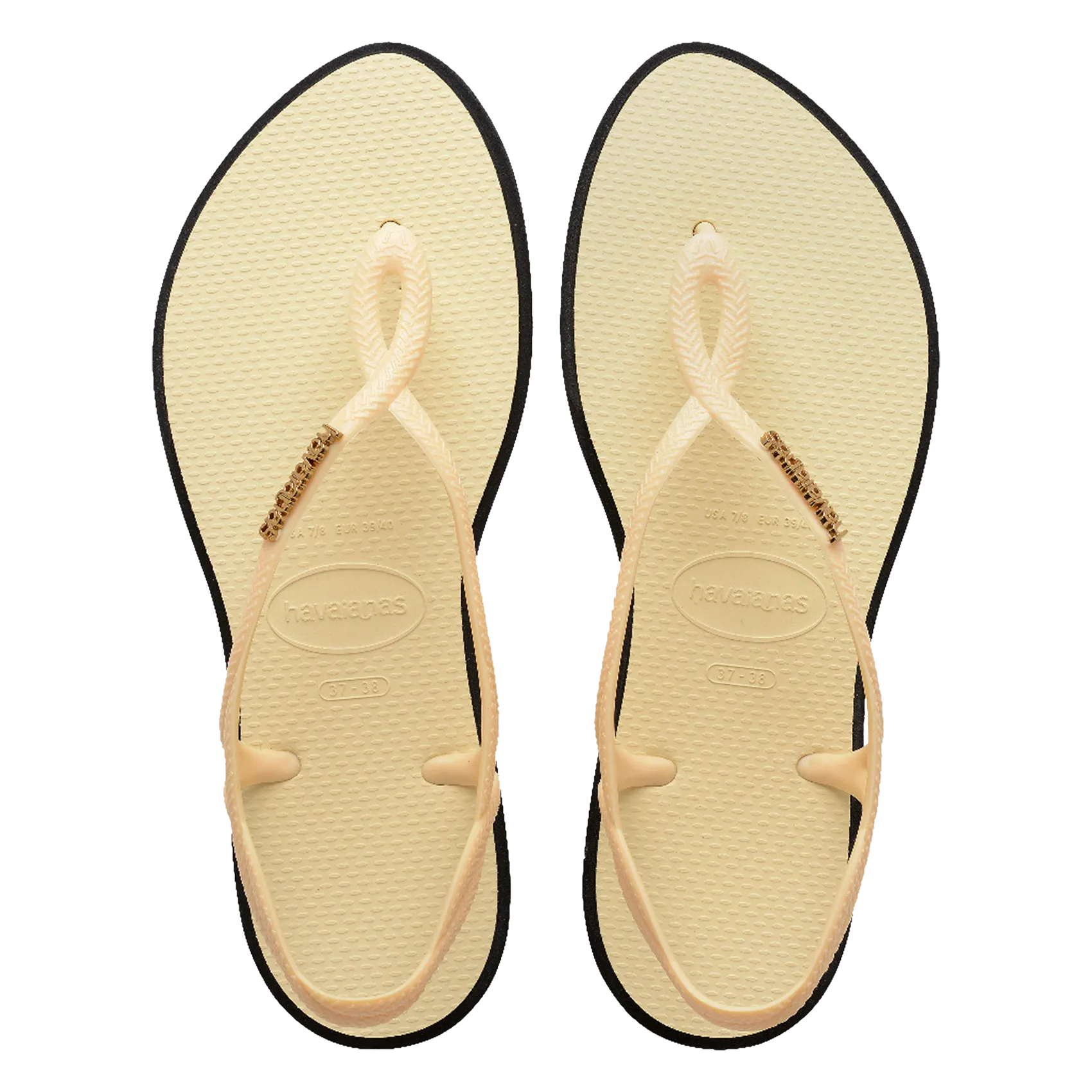 Sandales plates à brides Beige LUNA POINT