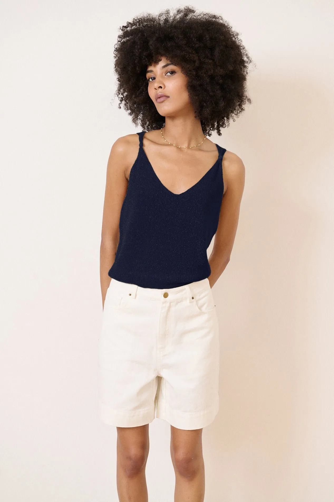 Débardeur en maille Bleu GIROLLE