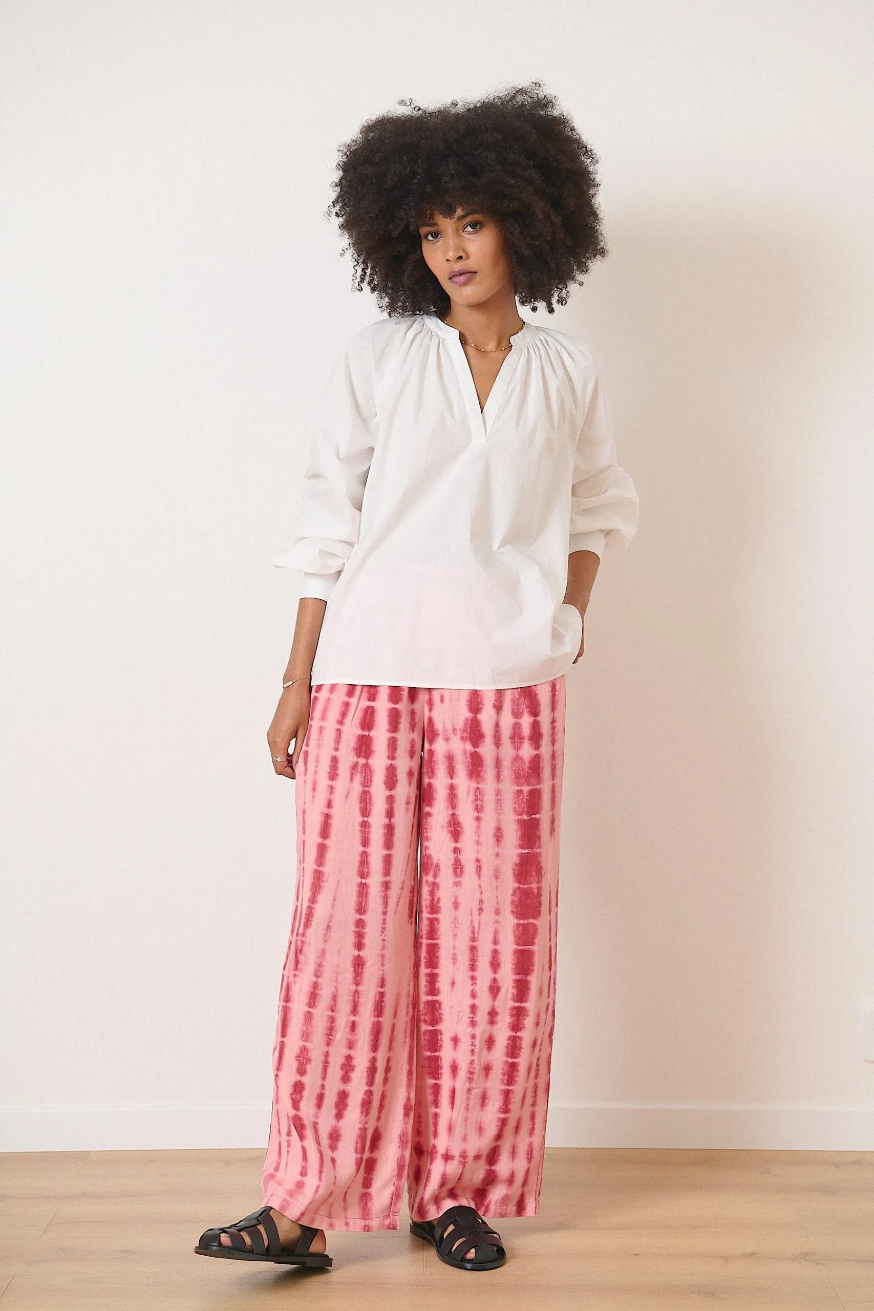 Pantalon fluide tie&dye Rouge TORINO