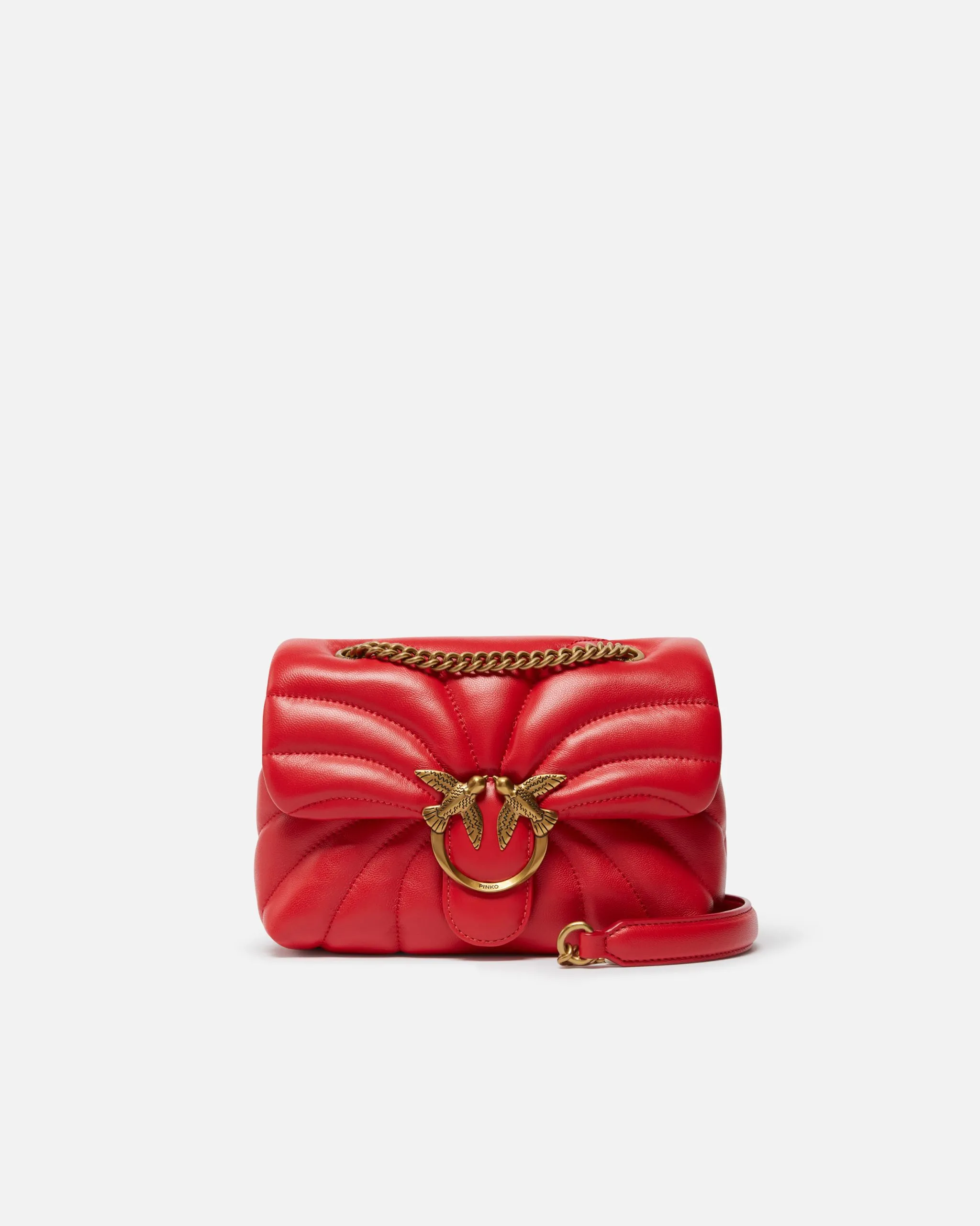 Mini sac à bandoulière love bag puff butterfly en cuir nappa Rouge