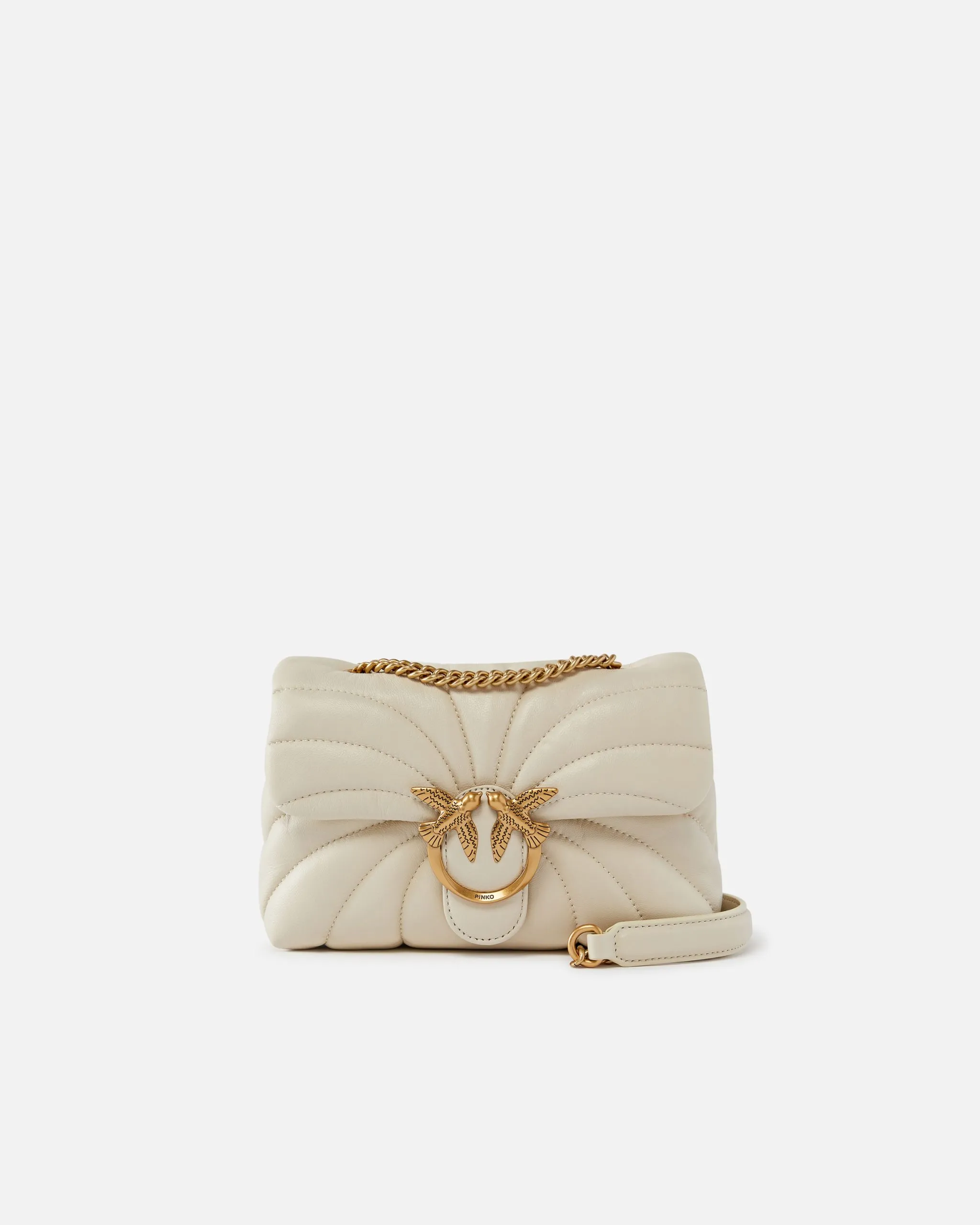Mini sac à bandoulière love bag puff butterfly en cuir nappa Blanc