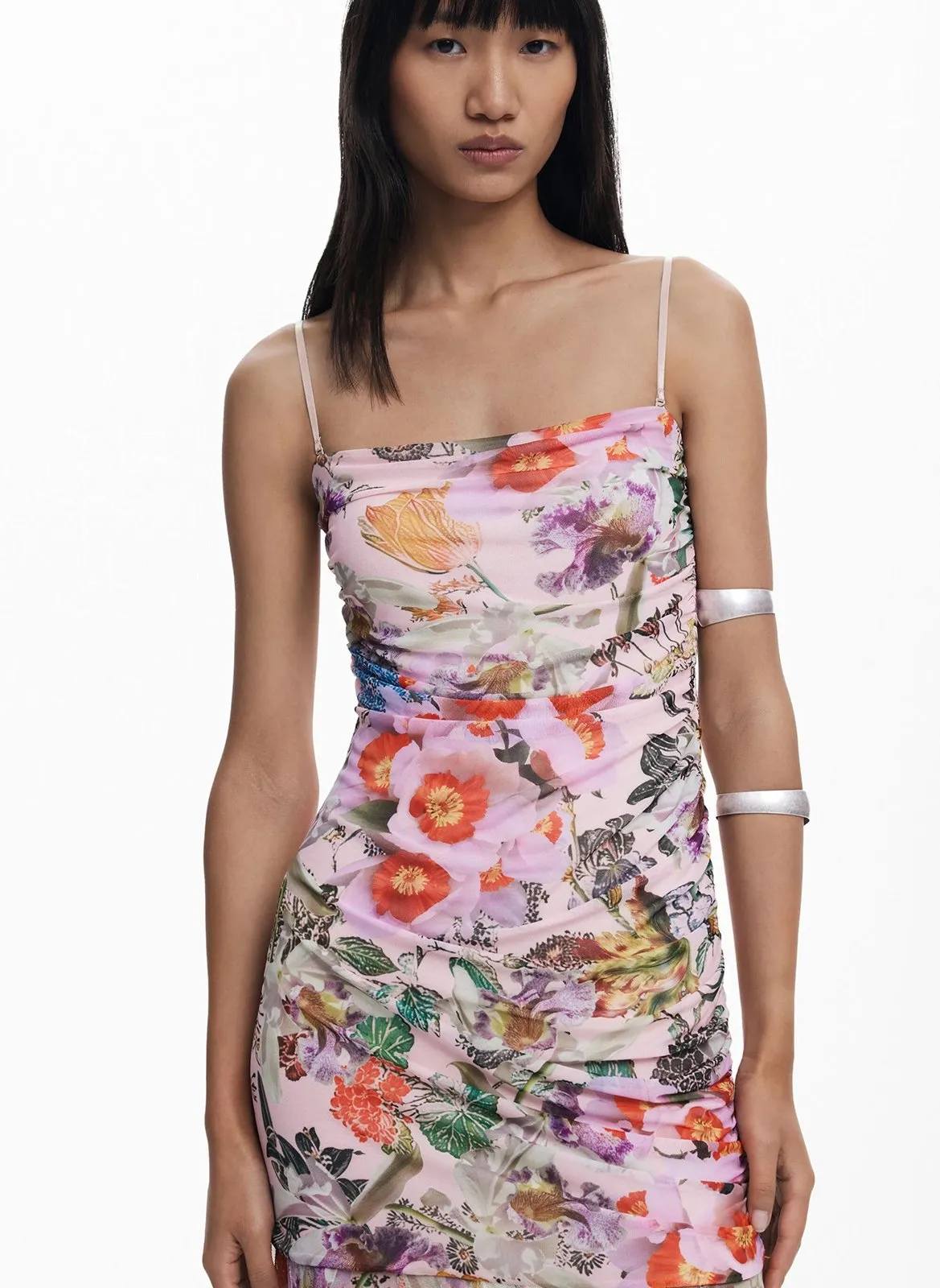 Robe midi imrpimée Rouge