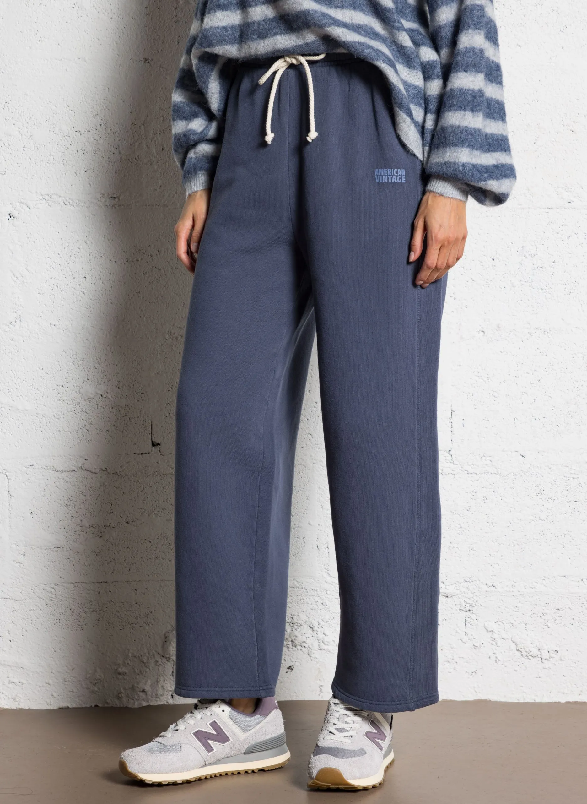 Pantalon jogging en coton mélangé Bleu IZUBIRD