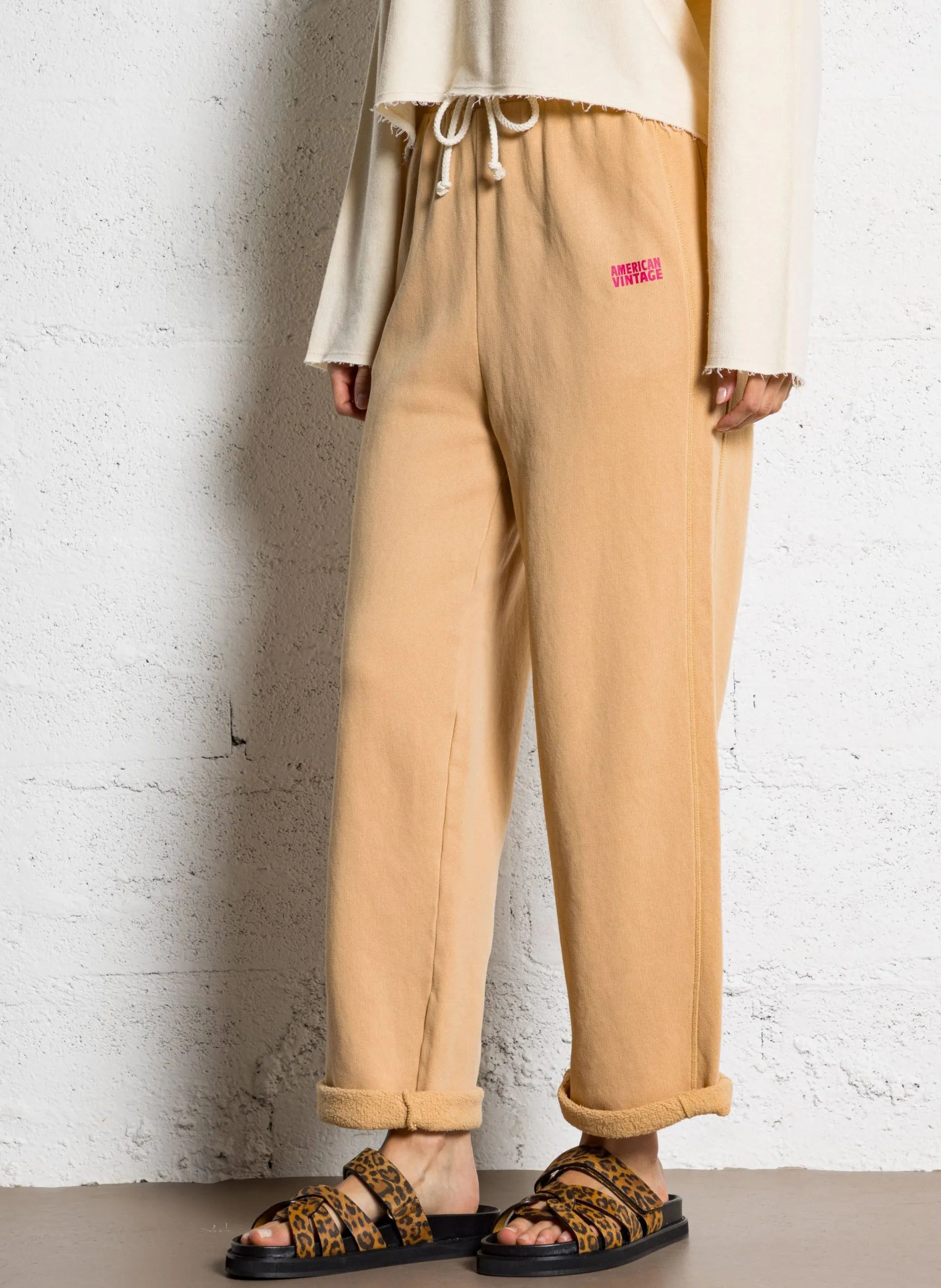 Pantalon jogging en coton mélangé Marron IZUBIRD
